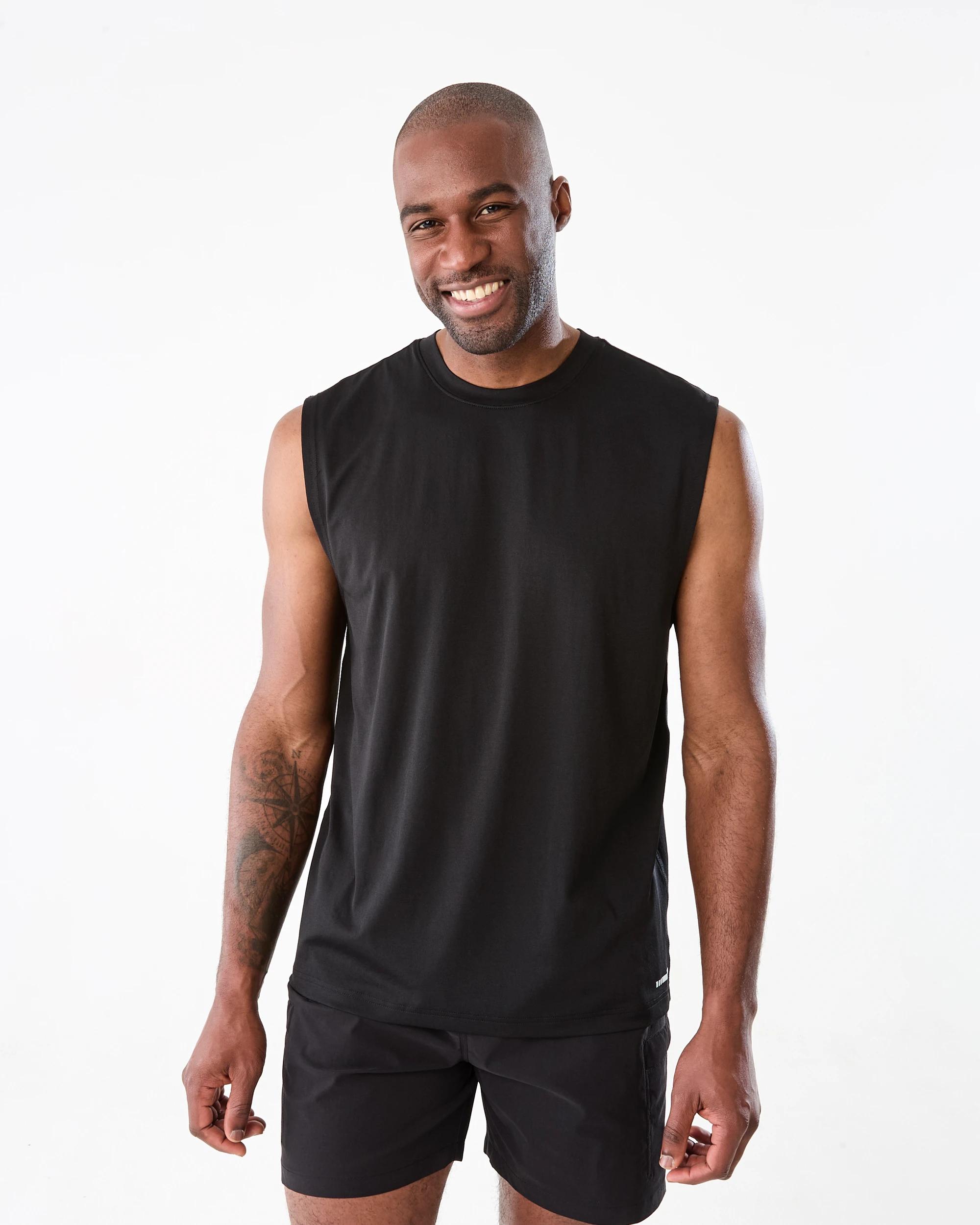 1 Active Mens Training Oversized Muscle BLACK, 1 of 7