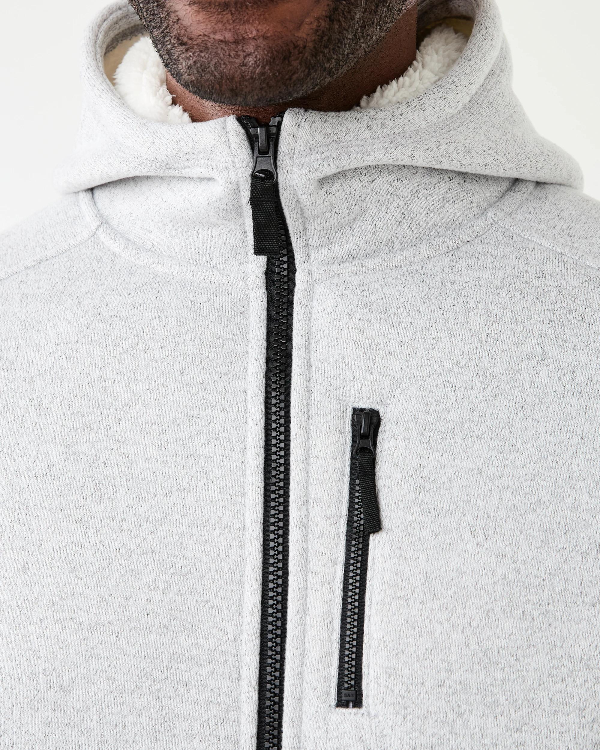 8 Active Mens Knit Sherpa Jacket Greymarle, 8 of 8