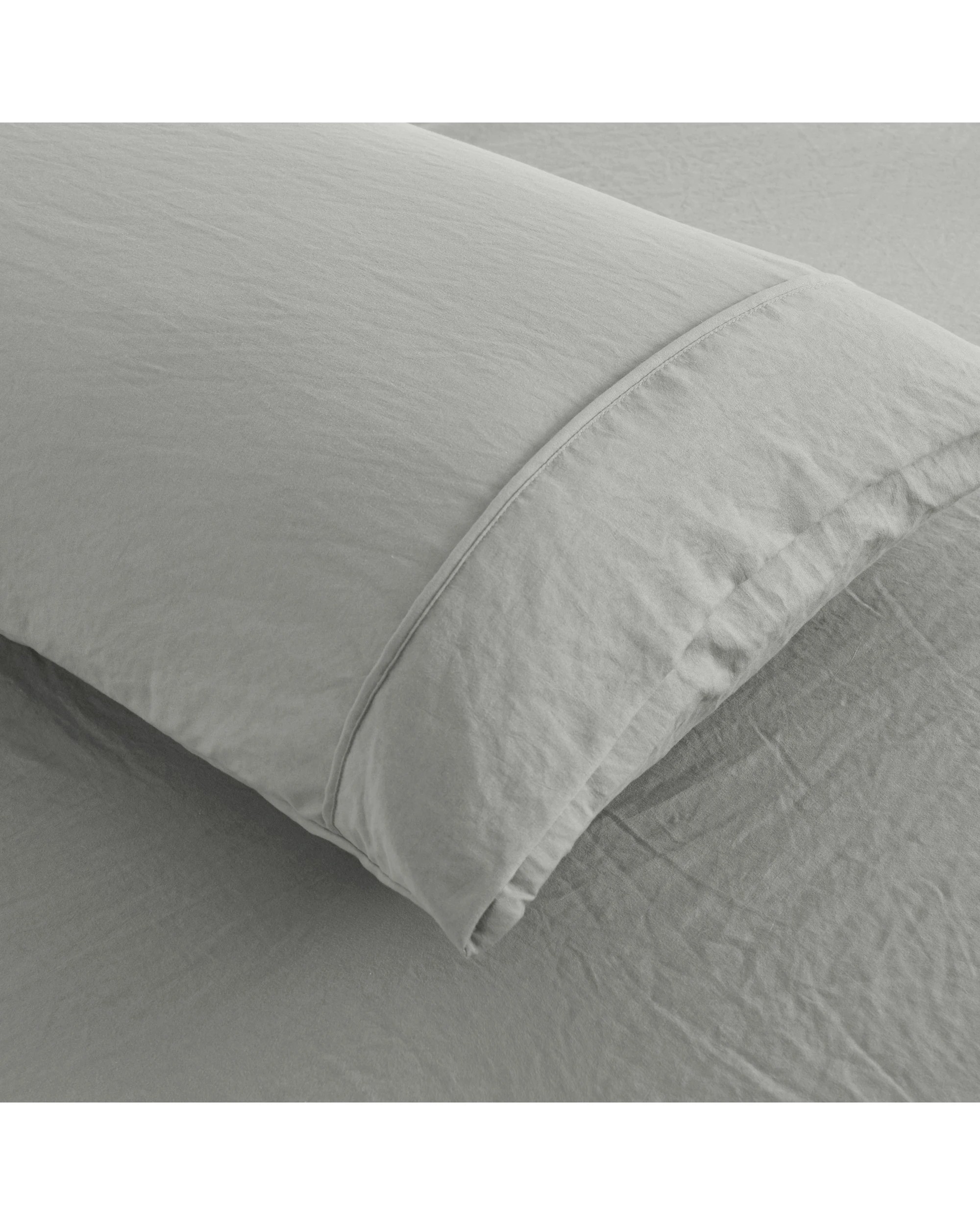 3 Dreamaker Superfine Washed Microfibre Standard Pillowcase Twin Pack - Dove Grey, 3 of 5