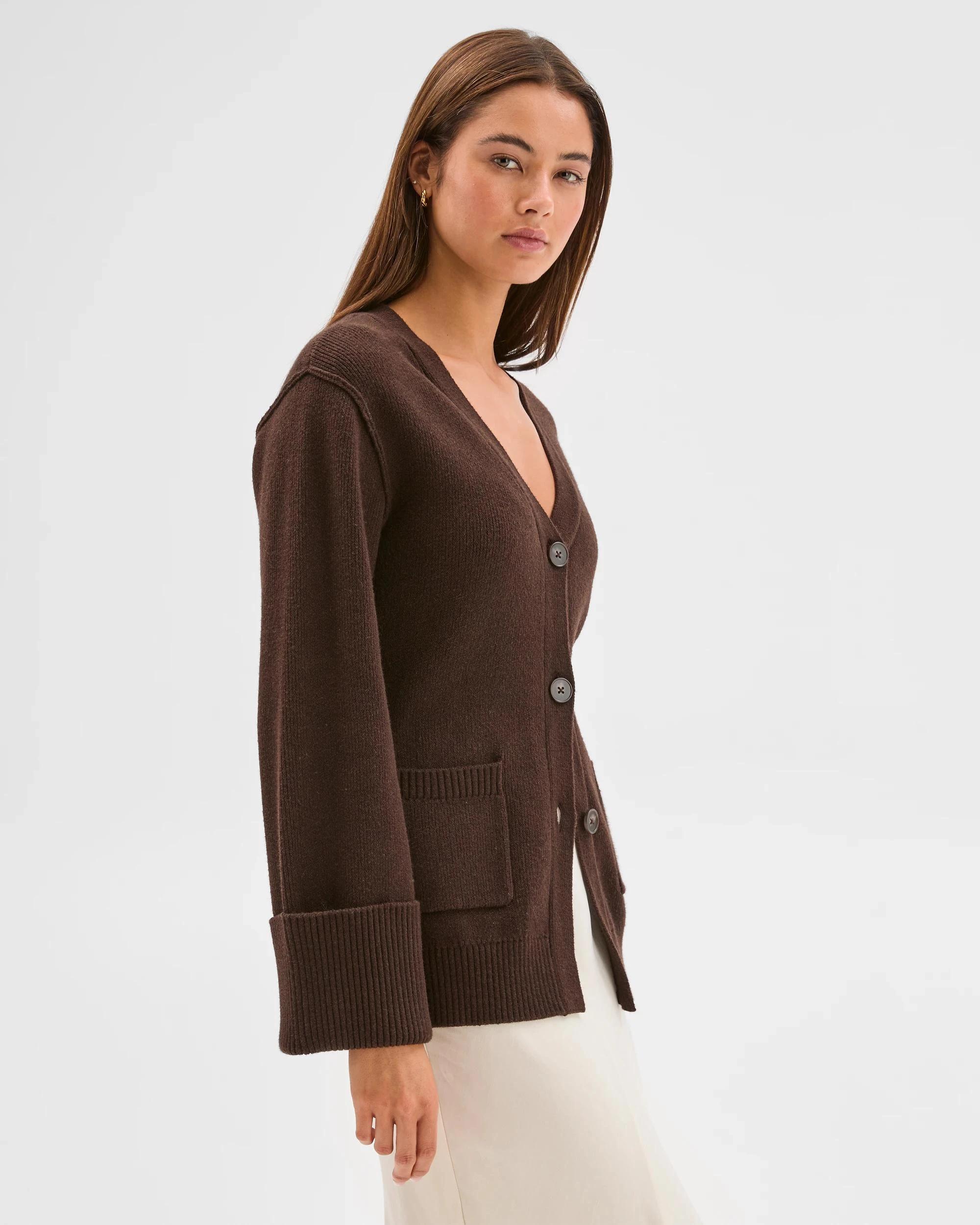 6 Lily Loves Australian Cotton Blend Longline Cardigan TRUFFLE, 6 of 8