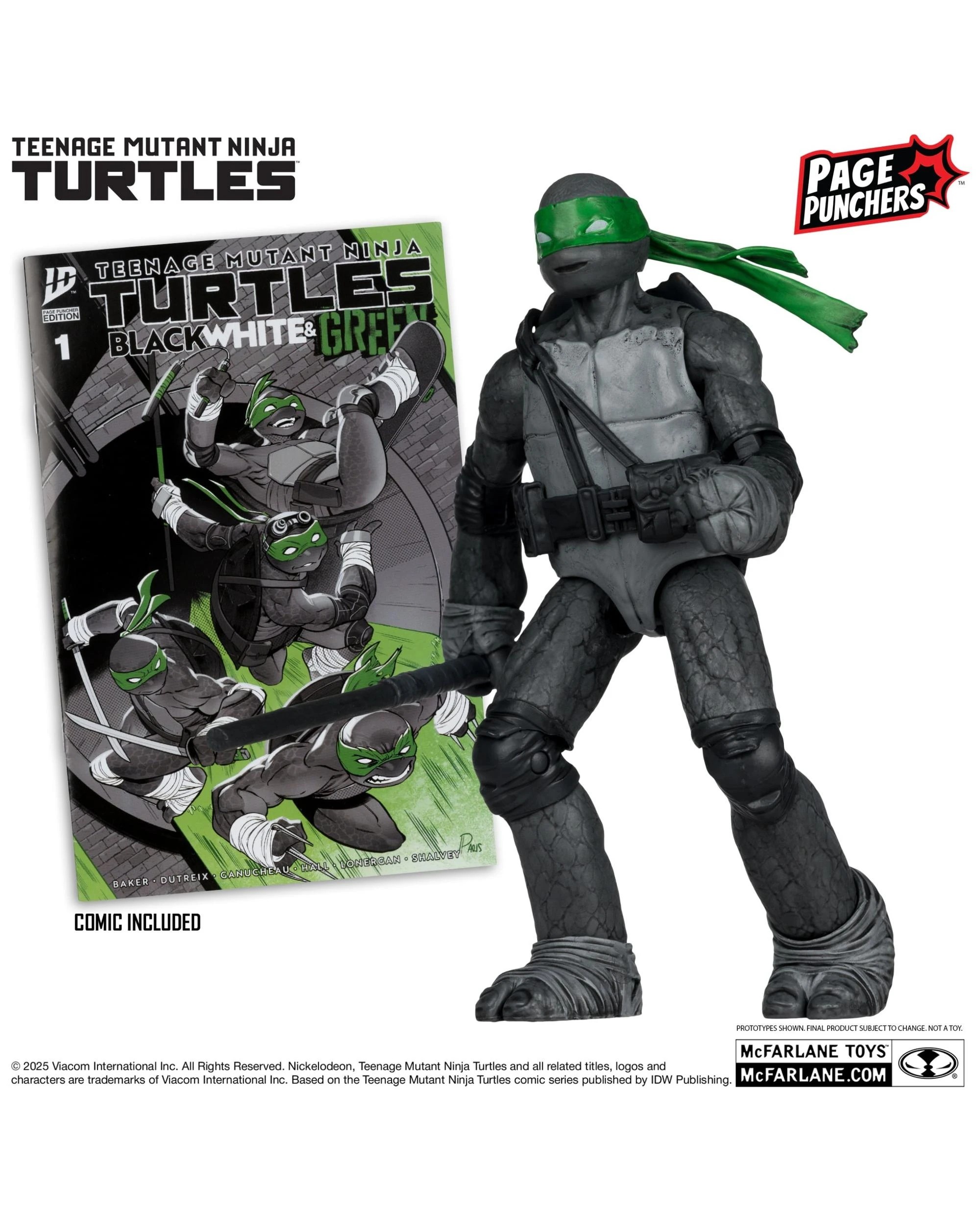 2 Teenage Mutant Ninja Turtles Donatello Black White and Green Page Punchers Red Platinum Edition 5 inch Figure With Comic, 2 of 9
