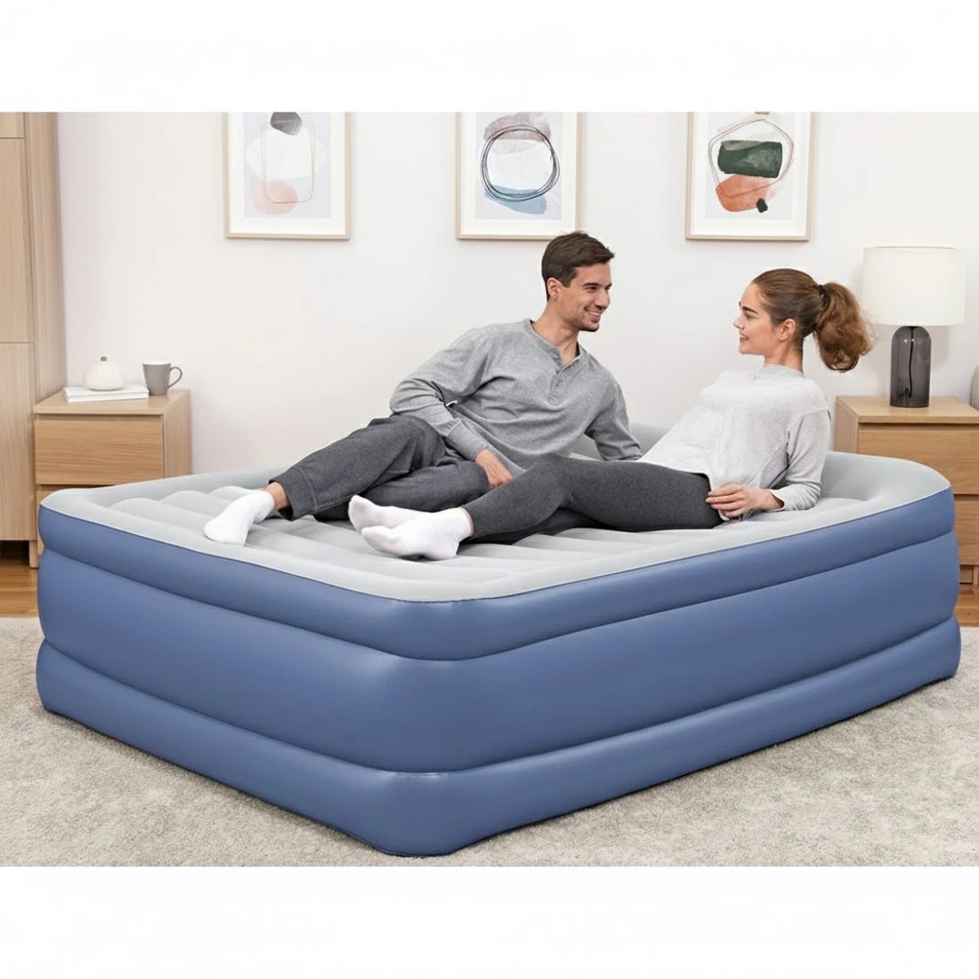 6 Bestway Air Mattress Queen Inflatable Bed 61cm Airbed - Queen Bed - Blue, 6 of 7