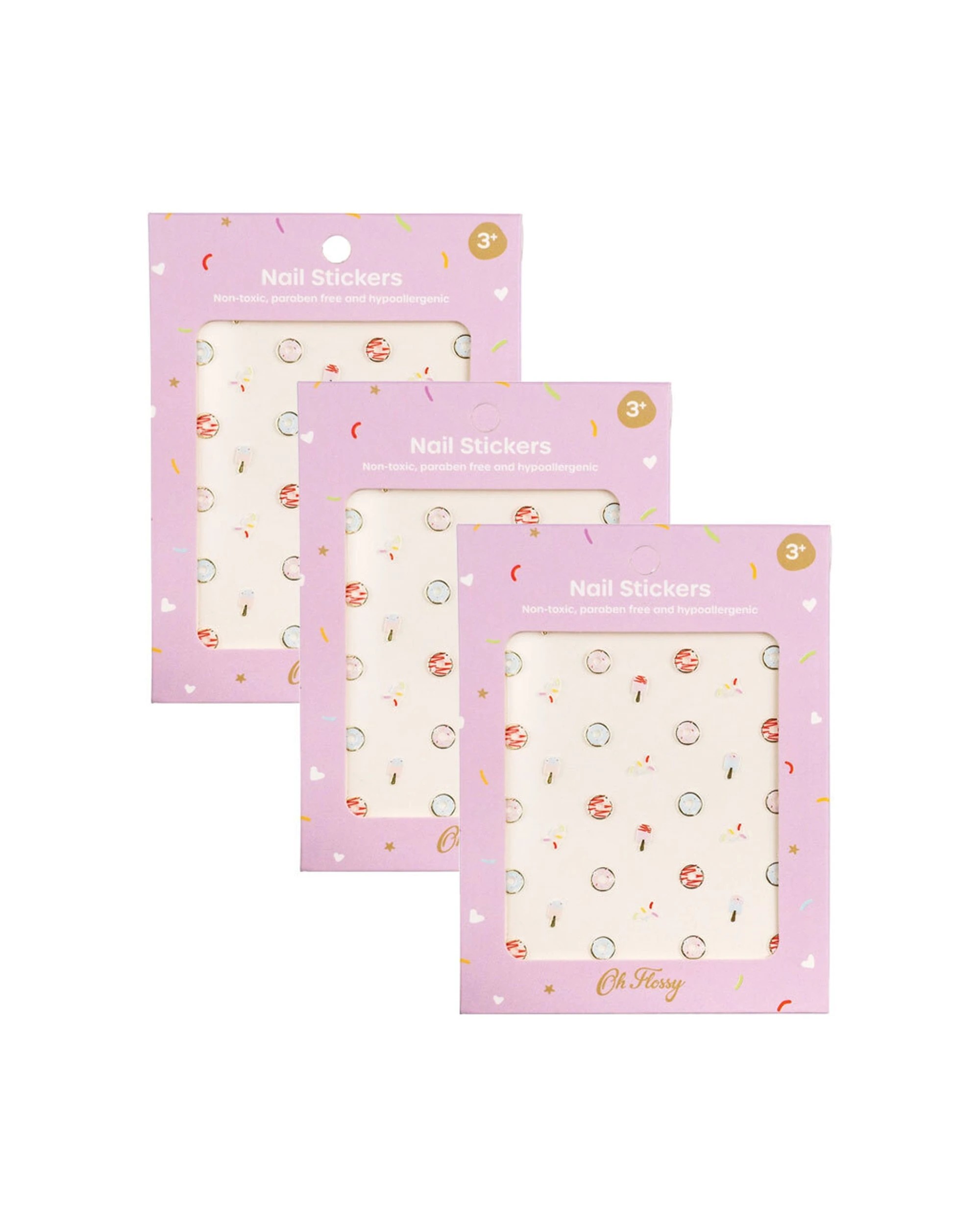 1 OH FLOSSY 3PK Nail Stickers Cosmetic Decals Sweets Set - Multi, 1 of 5