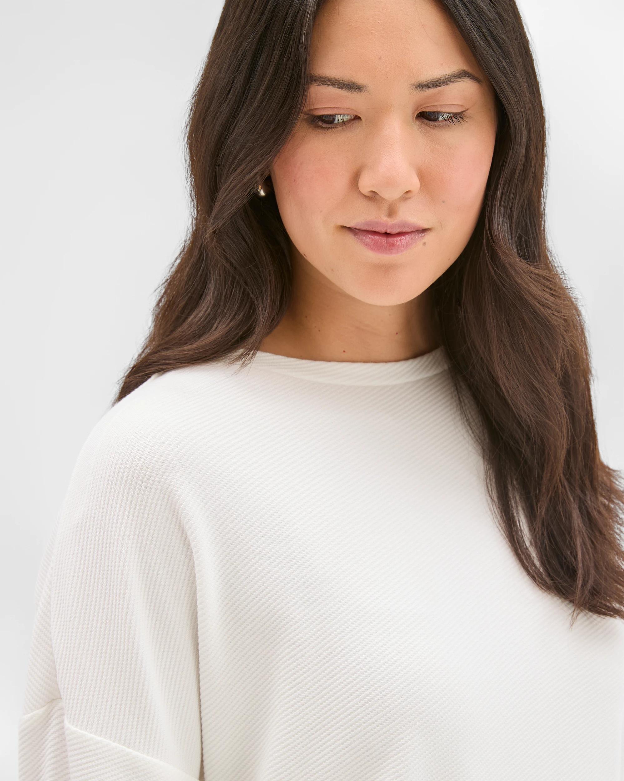 5 Target Woman Long Sleeve Ottoman T-Shirt CLOUD DANCER, 5 of 7