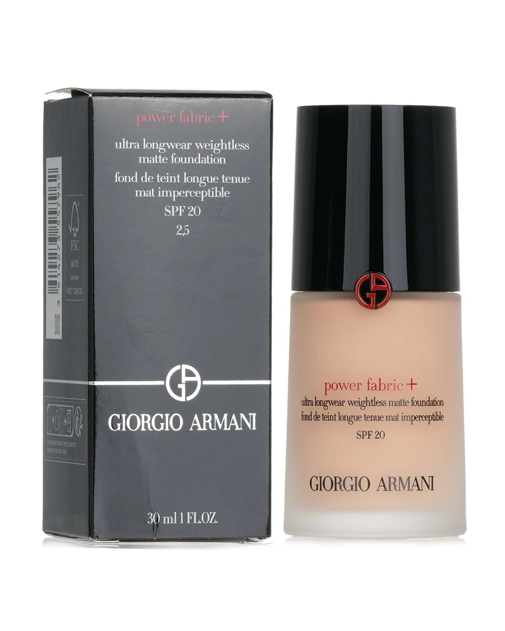 2 Giorgio Armani Power Fabric+ Ultra Longwear Weightless Matte Foundation SPF 20 - # 5.5  30ml/1oz - Plain, 2 of 5