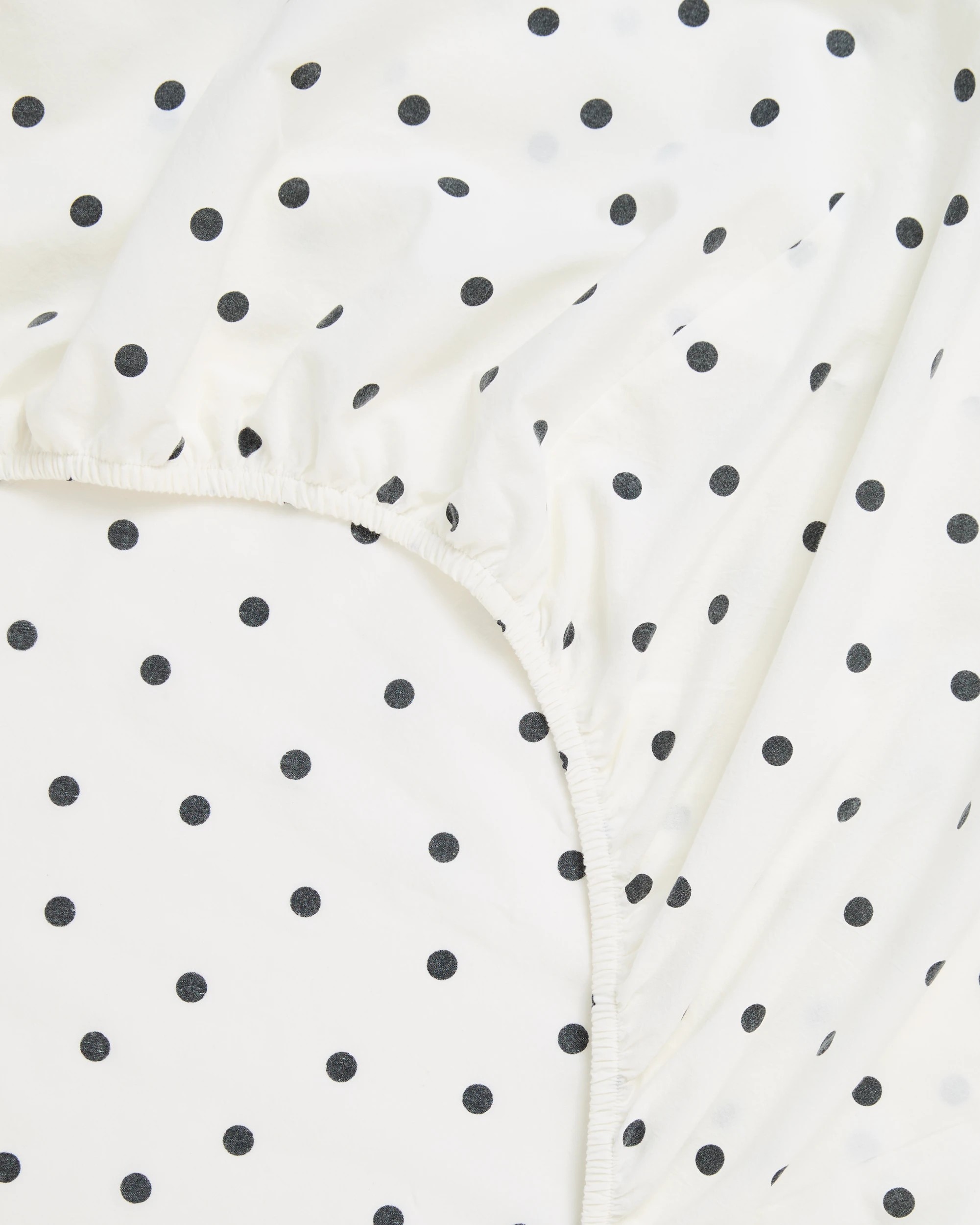 5 Arlo Polka Dot Stonewash Cotton Fitted Sheet - King Bed - Black, 5 of 5