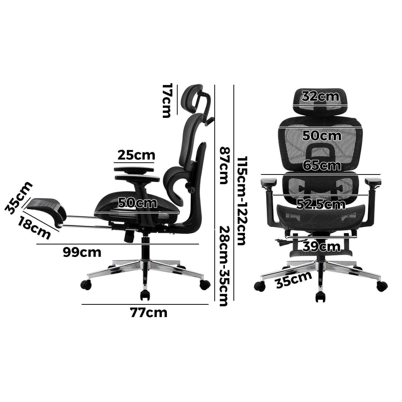 4 Oikiture Ergonomic Office Chair
 - Black, 4 of 10