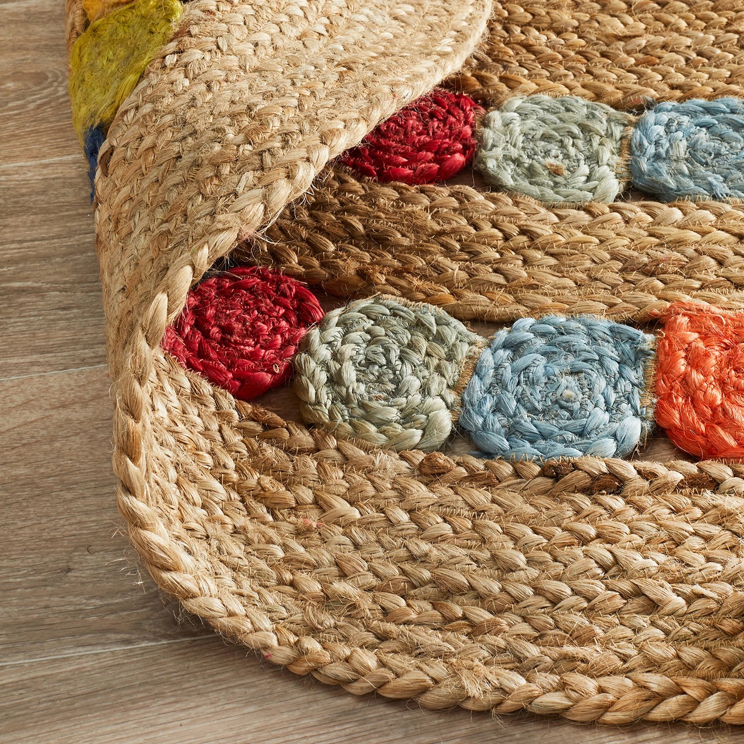 6 Common Ground Rugs Solace Fruit 240x240cm - Large Round Handwoven Jute Rug - Natural, 6 of 6