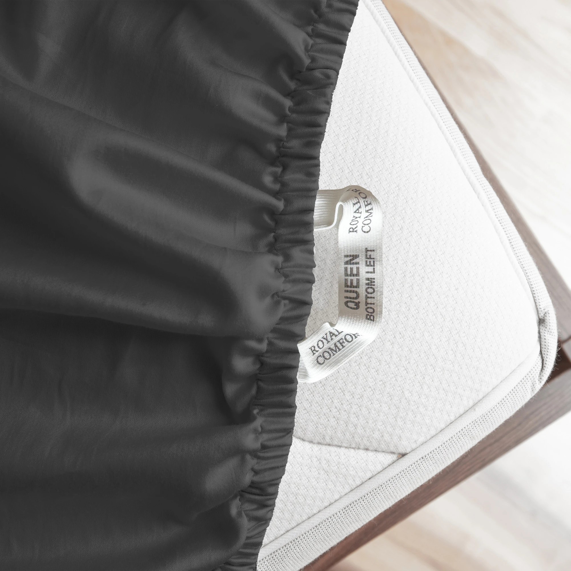 5 Royal Comfort Signature Bamboo Cotton Sheet Set Premium Bedding - Queen Bed - Charcoal, 5 of 5