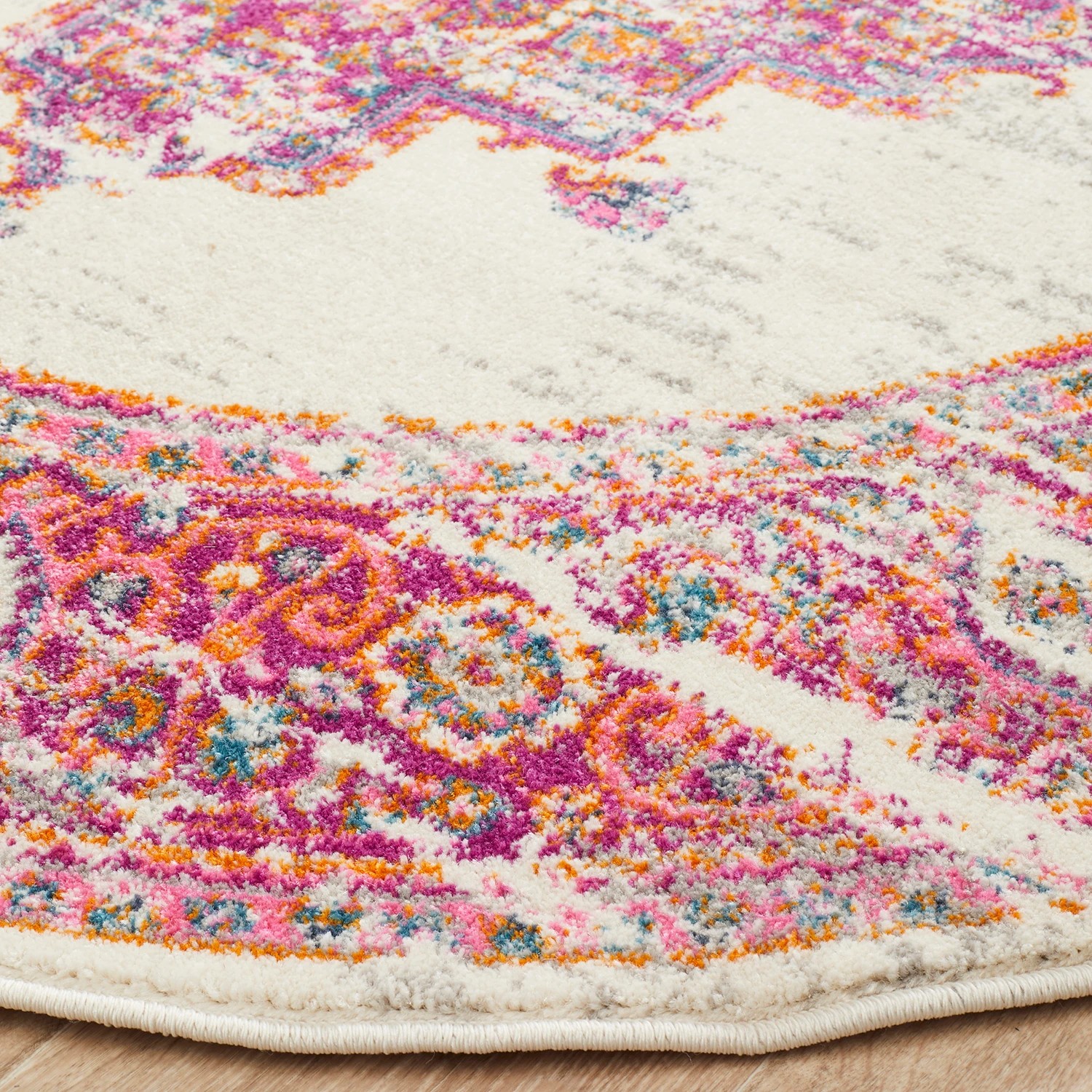 3 Common Ground Rugs Atlas 211 240x240cm Round - Large Pet Friendly Rug - Pink, 3 of 7