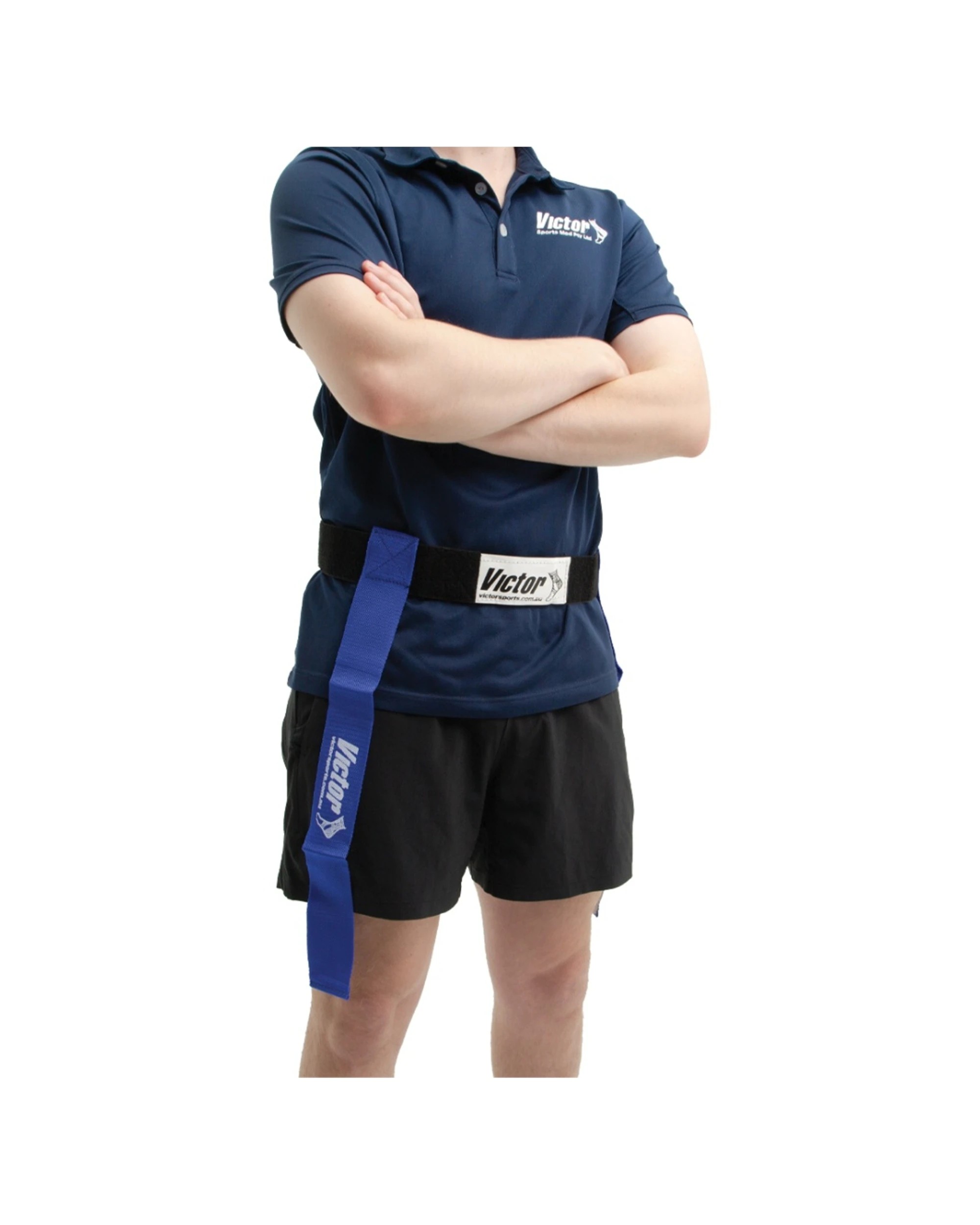 3 Victor Sports 3pc Tag Belt Set Loop Fastener Tags 150cm Belt 50cm - Blue, 3 of 3