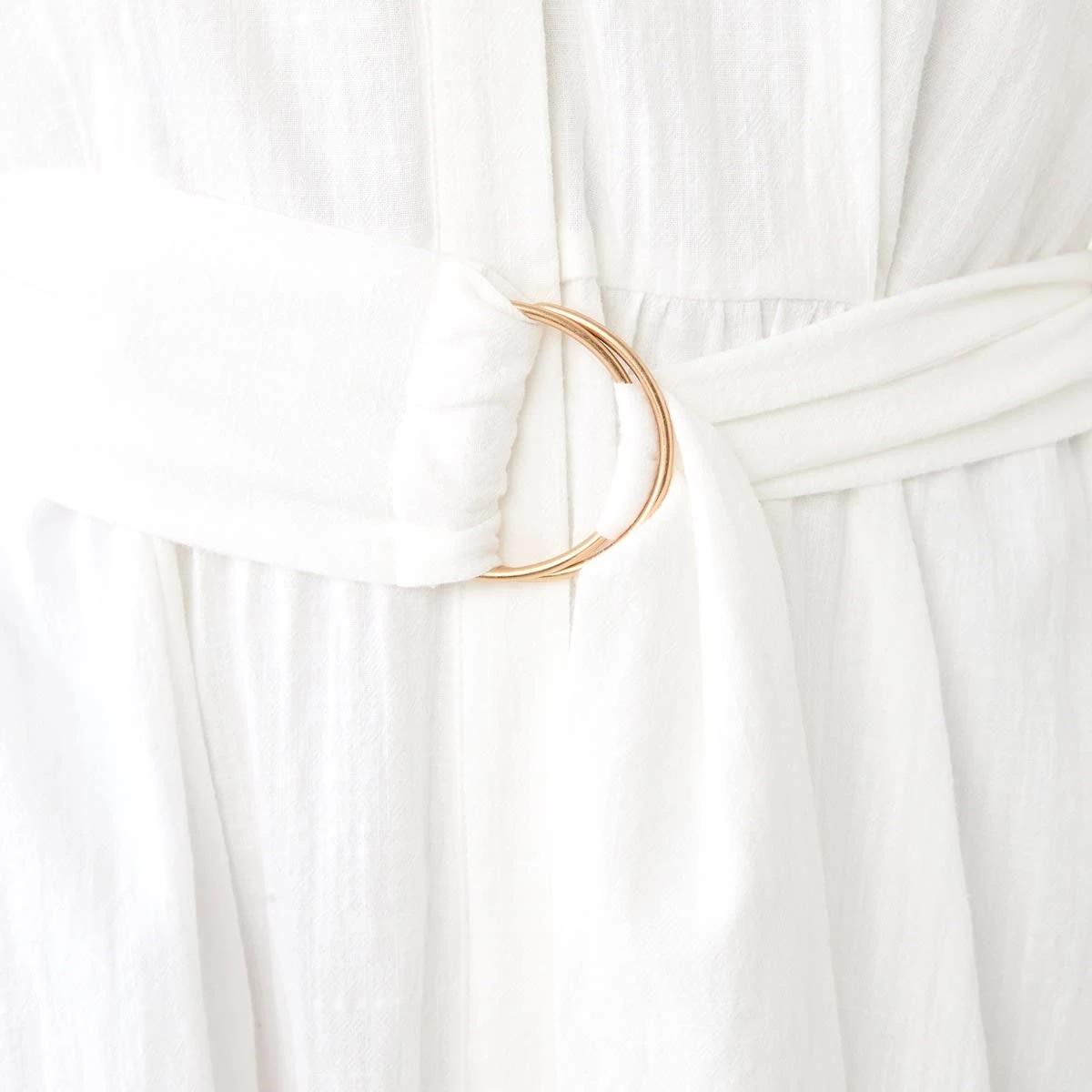 7 Short Sleeve Belted Midi Dress White, 7 of 9