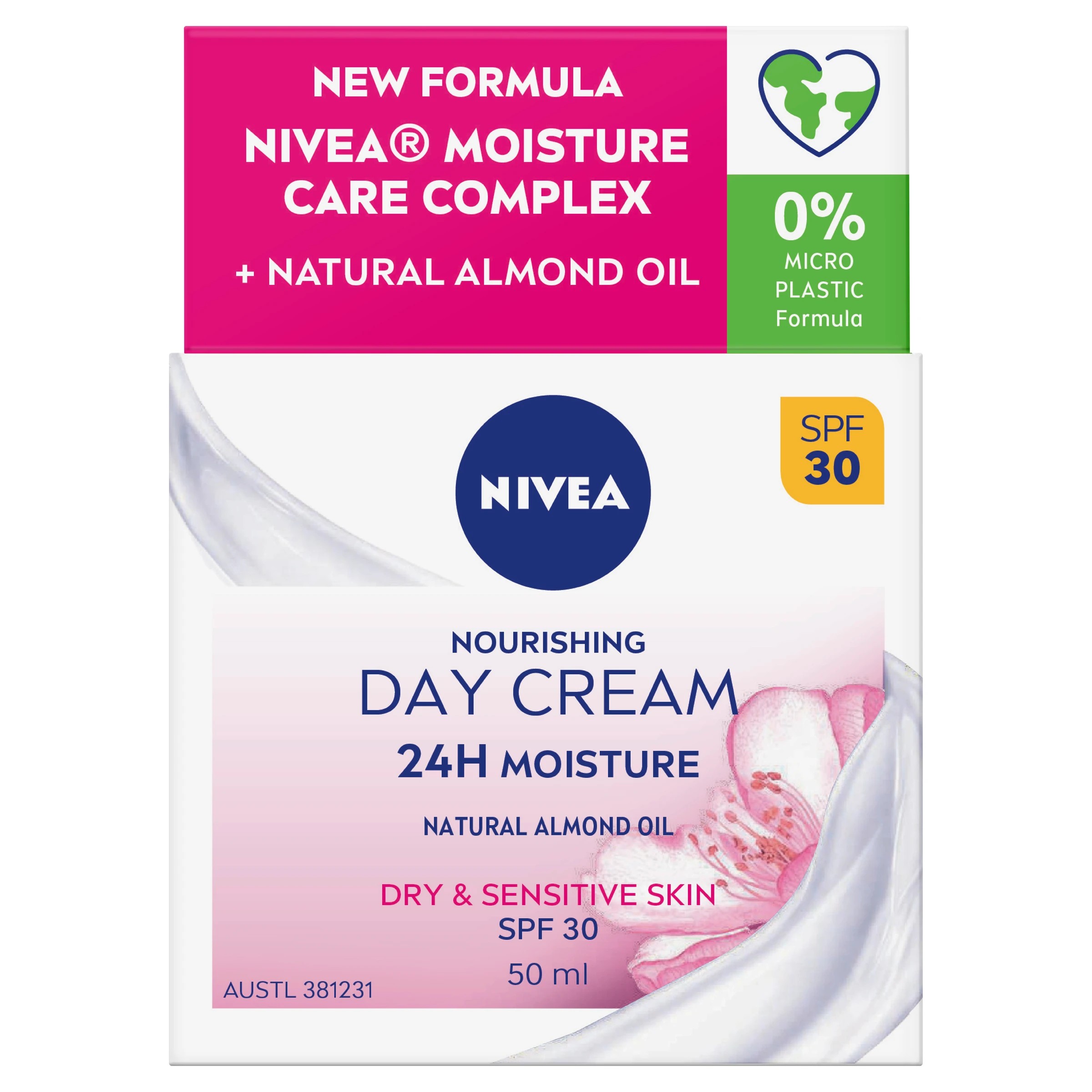 2 Nivea Nourishing Day Cream SPF 30 50ml - Natural Almond Oil, 2 of 10