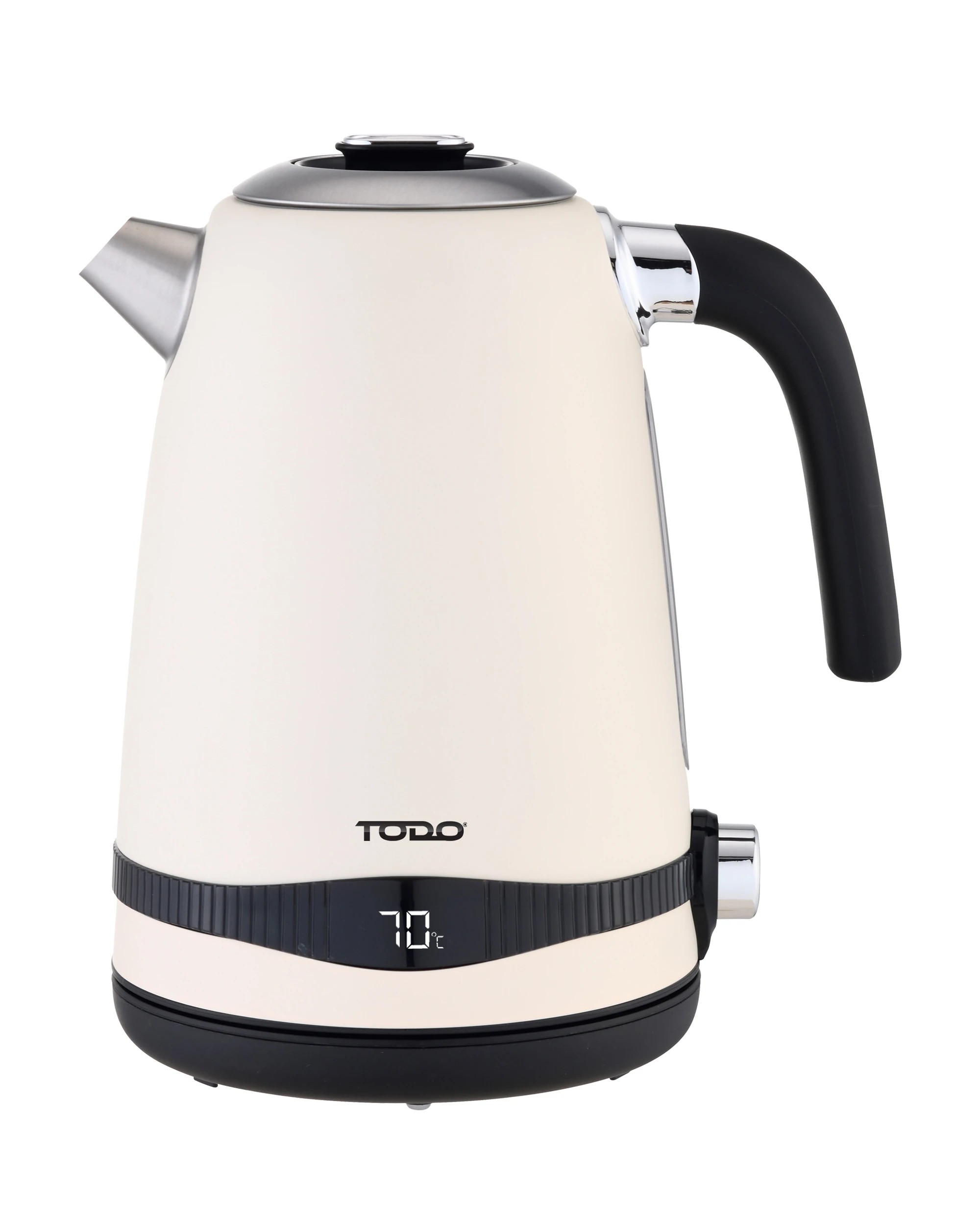 1 TODO 1.7L Stainless Steel Cordless Kettle Keep Warm Electric Led Water Jug - Cream, 1 of 6