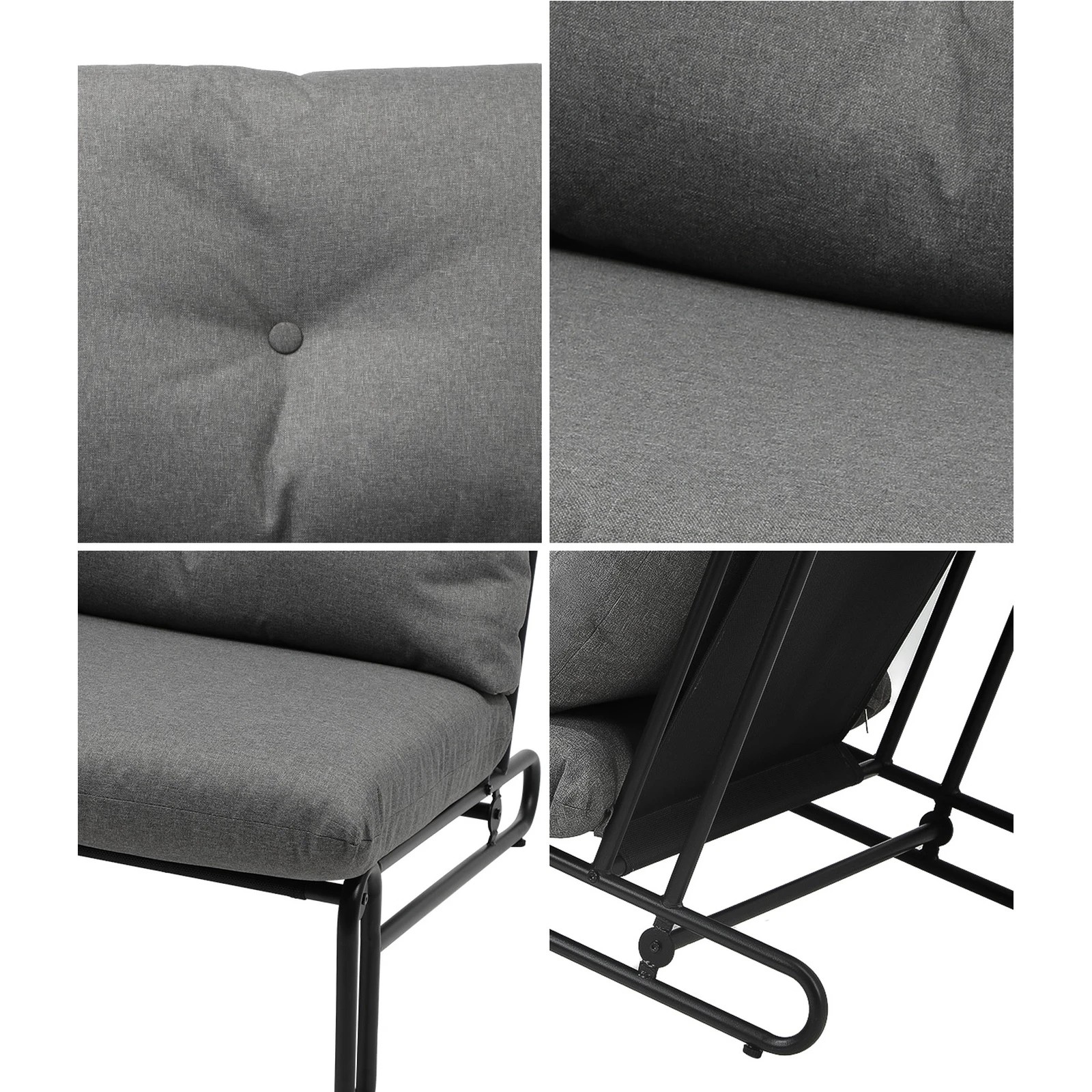 5 Livsip Outdoor Sofa Set 8 Piece Garden Patio Lounge Setting Table Chairs - Grey, 5 of 9