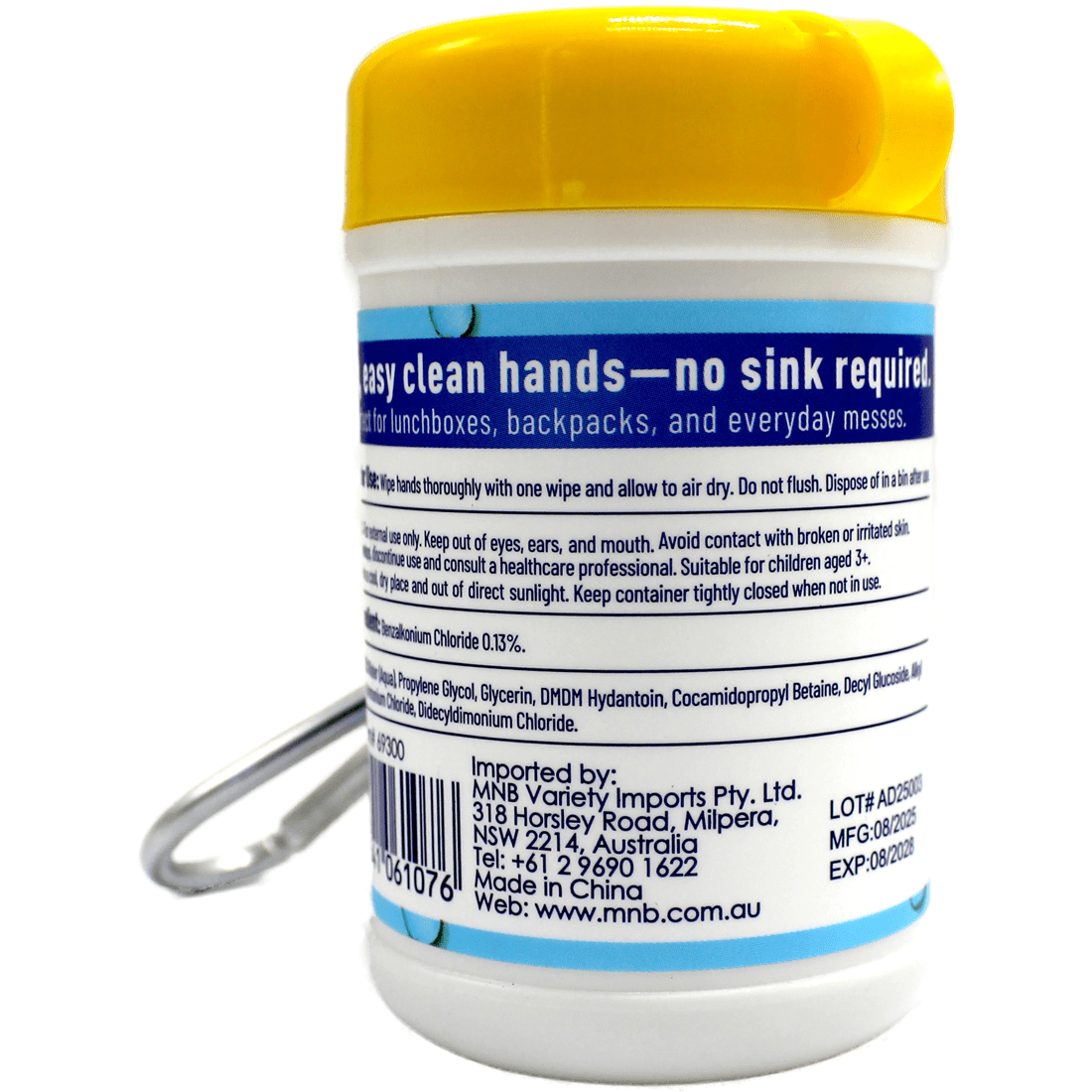 3 SwissCare 20 Piece Anti-Bacterial Keychain Handwipes - Zesty Lemon, 3 of 4
