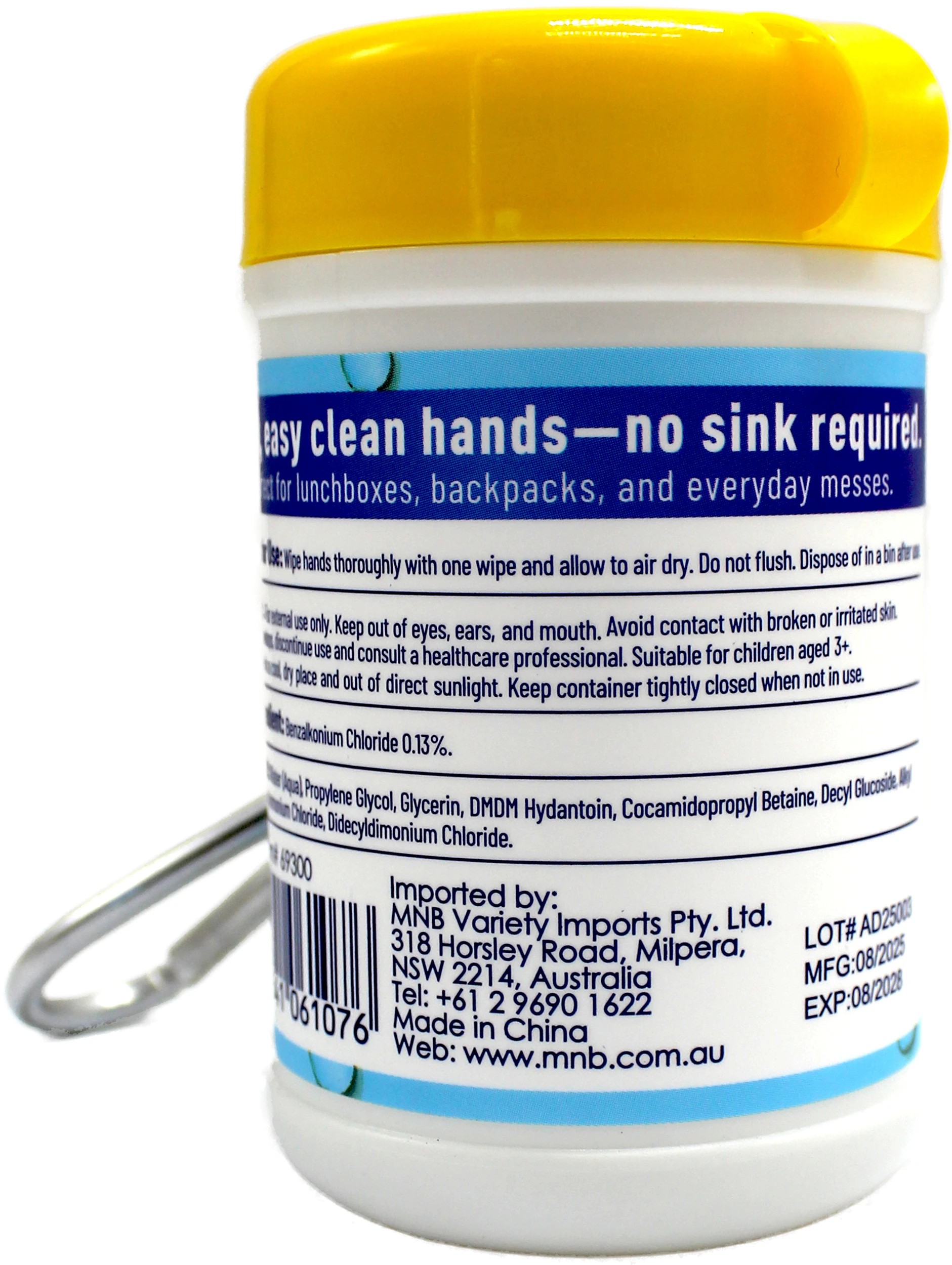 3 SwissCare 20 Piece Anti-Bacterial Keychain Handwipes - Zesty Lemon, 3 of 4