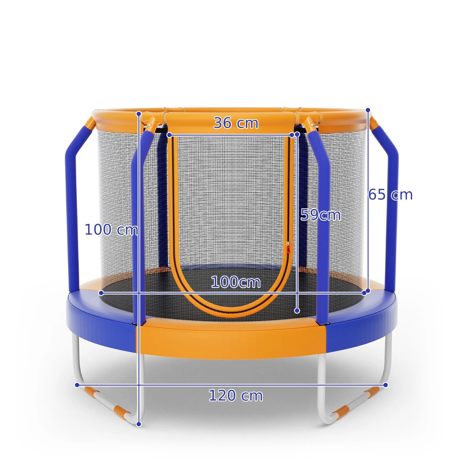 4 Costway 120cm Trampoline Exercise Rebounder w/Security Enclosure Net Outdoor Jumping Fun Gift - Orange, 4 of 4