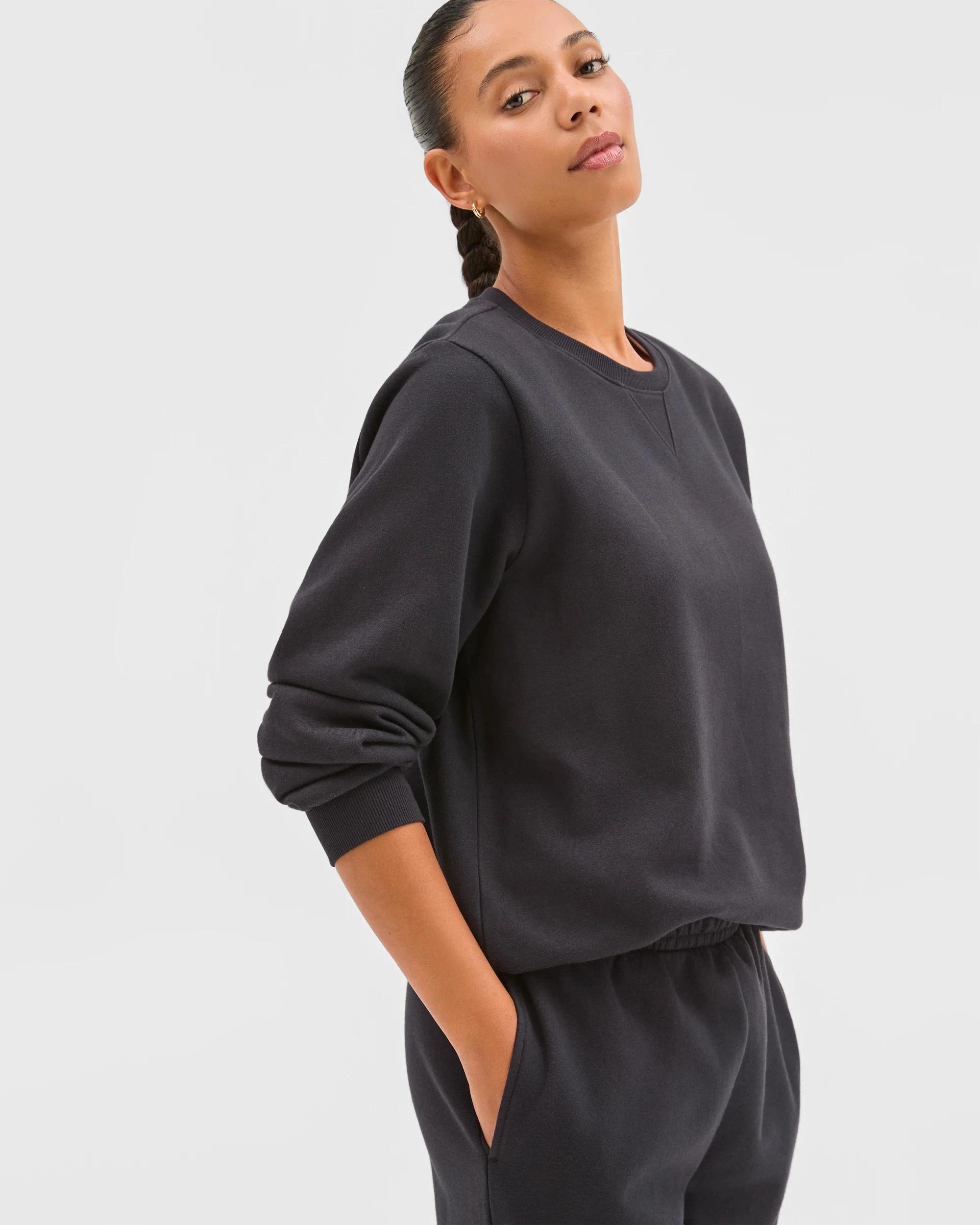 2 Target Active Australian Cotton Blend Fleece Sweat Top BLACK, 2 of 5