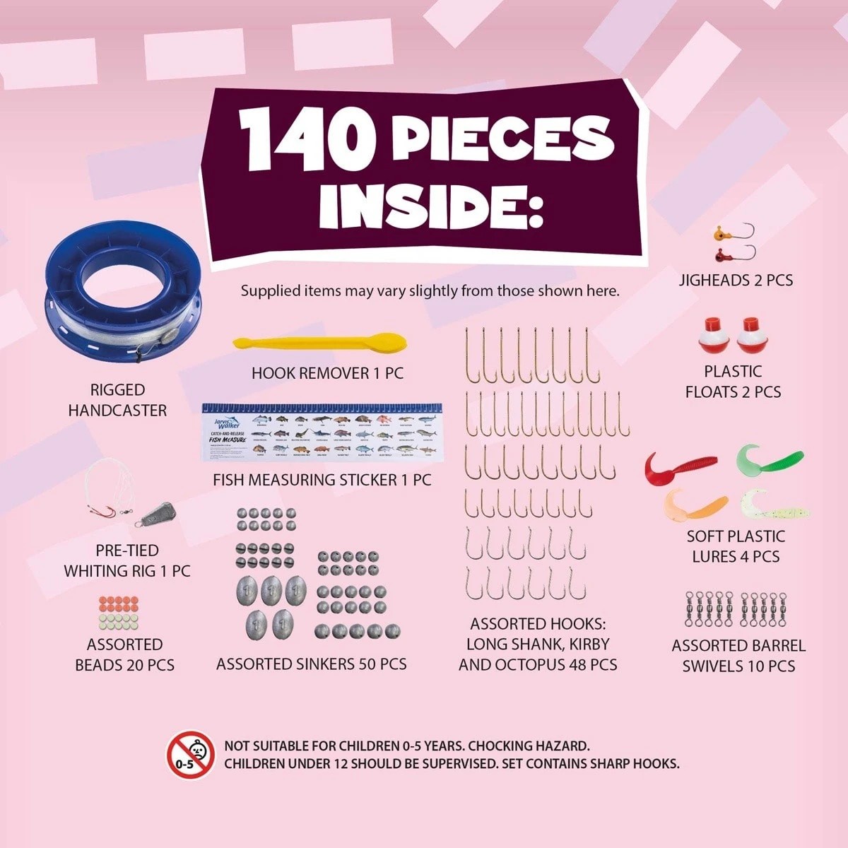 4 Jarvis Walker Kids Mega Fishing Tackle Box - Pink, 4 of 5