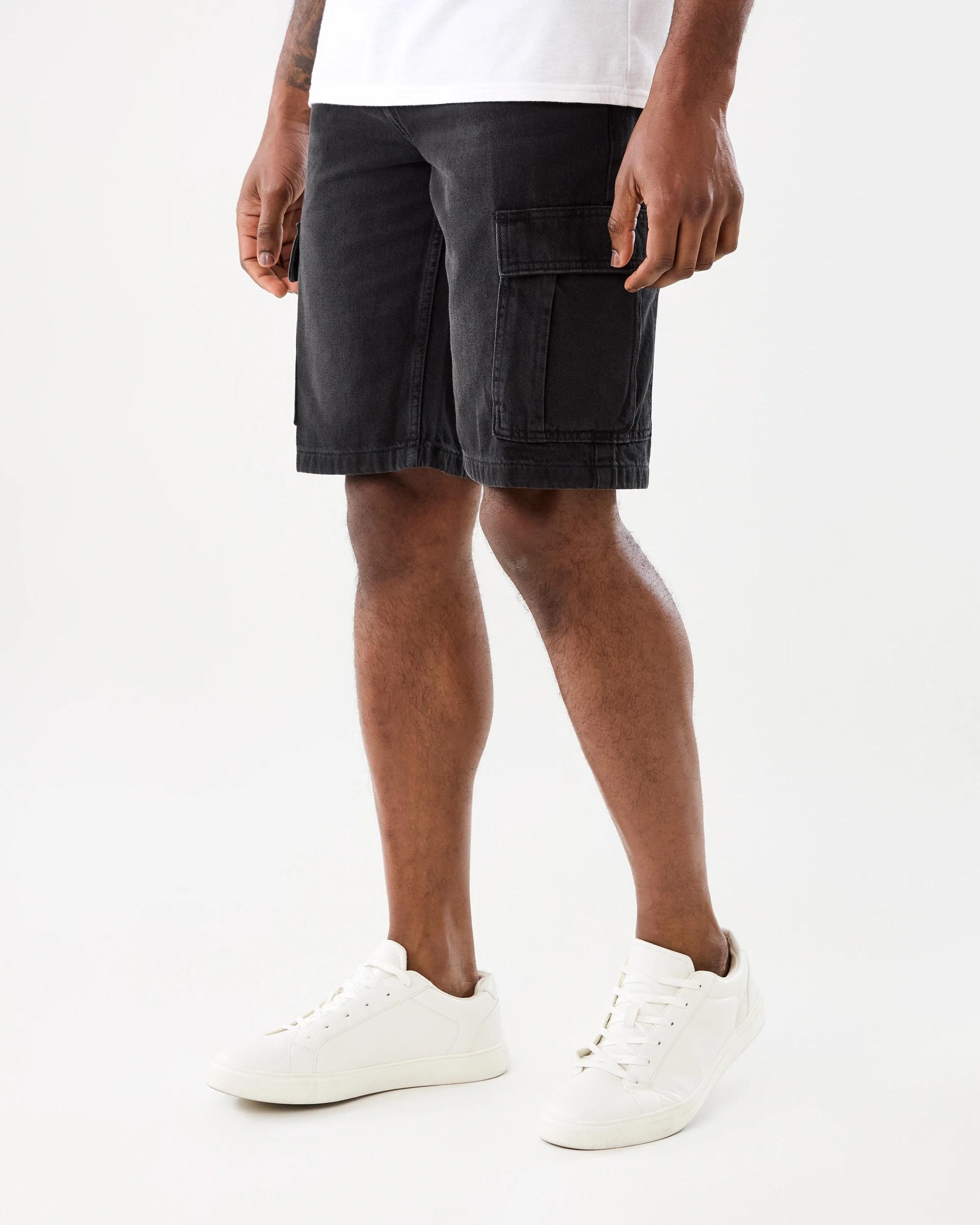 2 Denim Cargo Shorts Black Wash, 2 of 7
