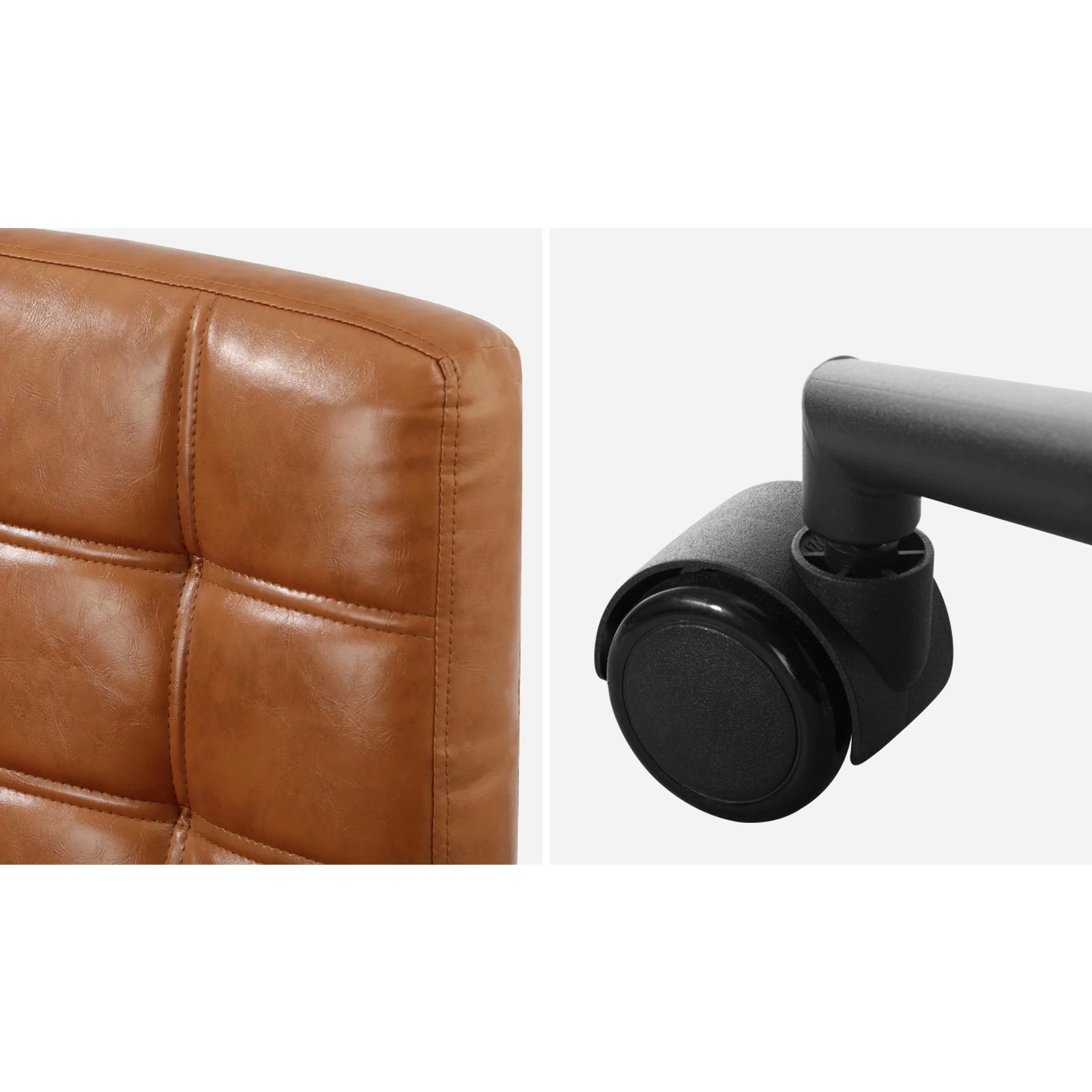 6 Oikiture Armless Office Desk Chair Faux Leather
 - Brown, 6 of 10