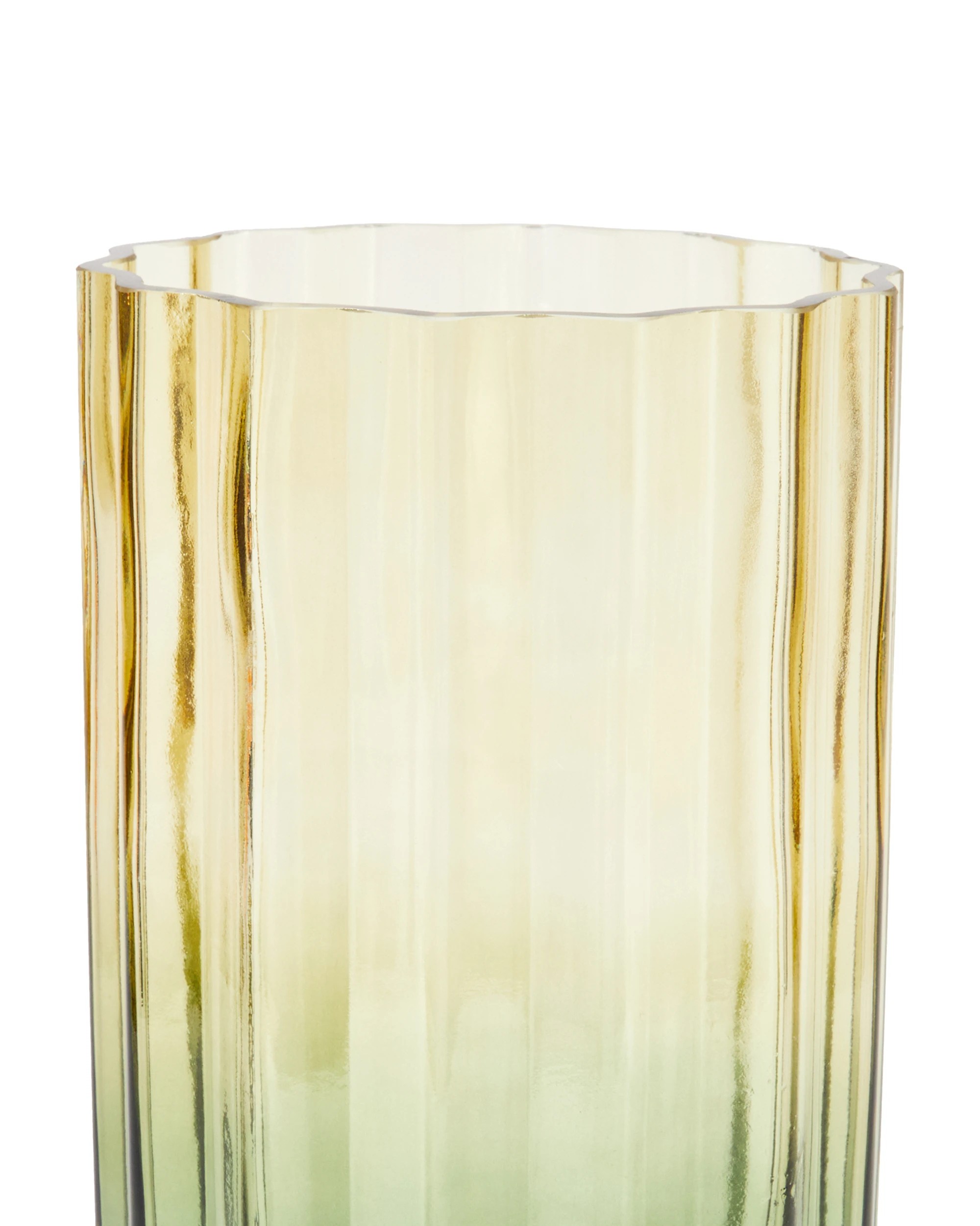 4 Green Wavy Ombre Glass Vase, 4 of 5