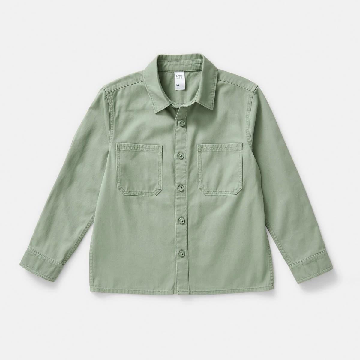9 Twill Utility Overshirt Lpad Green, 9 of 10