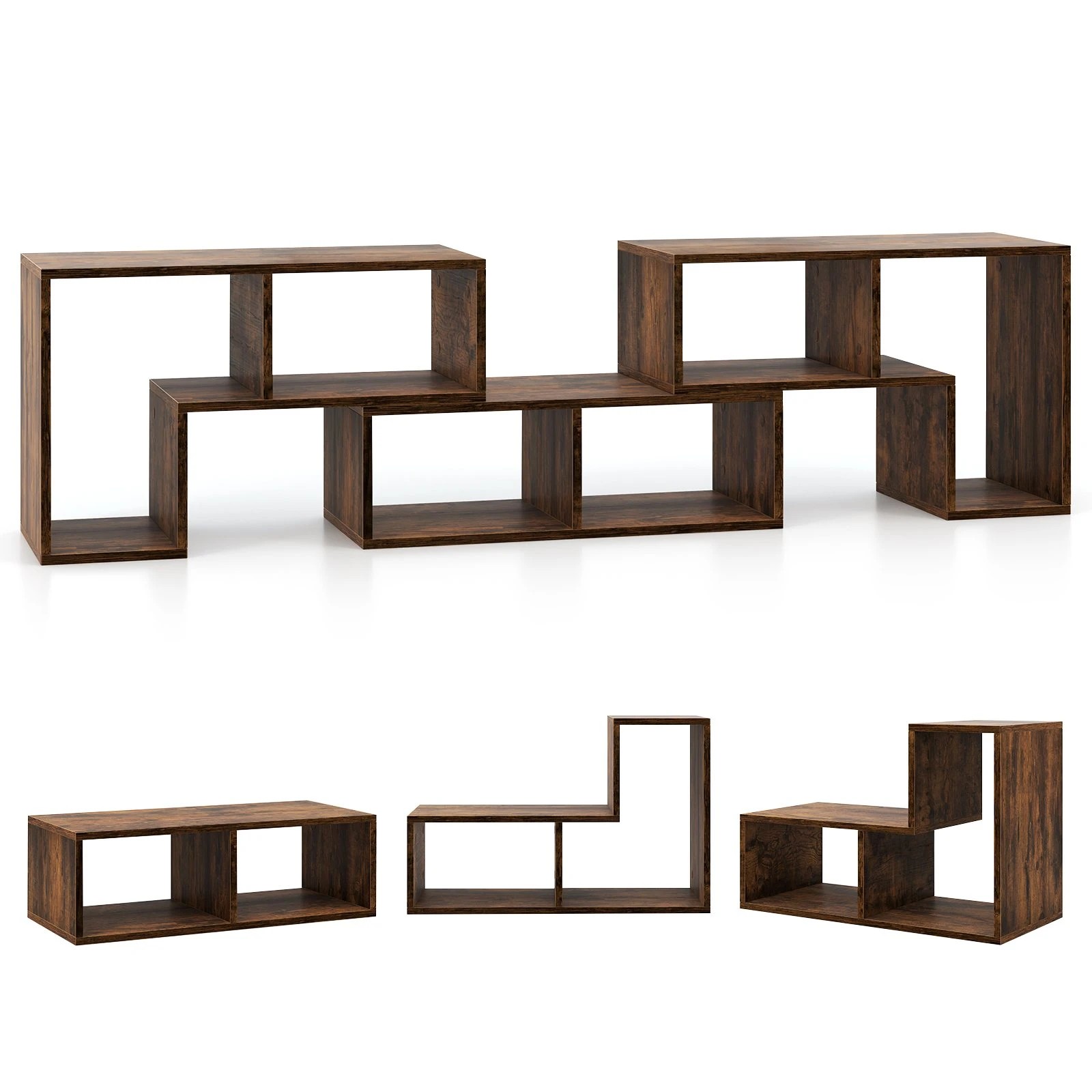 1 Costway 3PCS Convertible Media Console Table TV Cabinet Entertainment Unit, 1 of 4