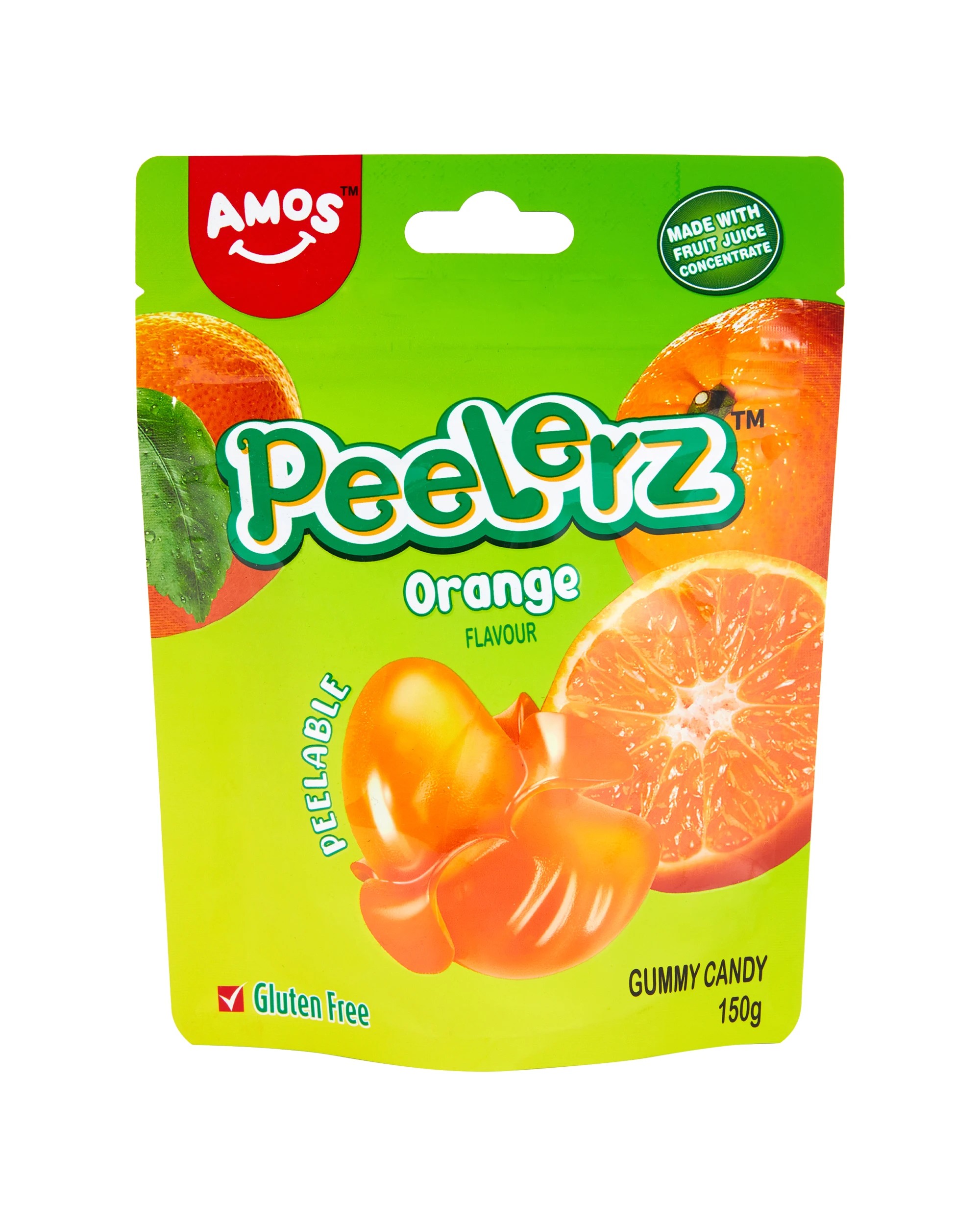 1 Amos Peelerz Orange Flavour Gummy Candy 150g, 1 of 3
