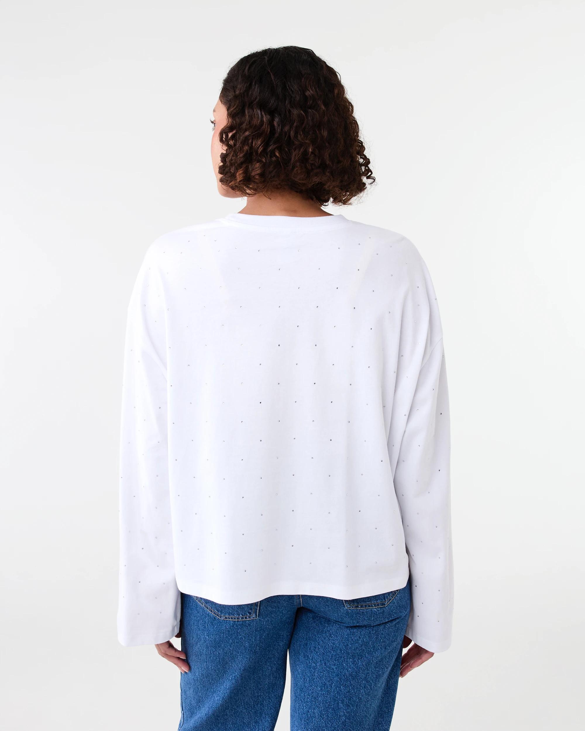 3 Long Sleeve Embellished T-shirt White, 3 of 7