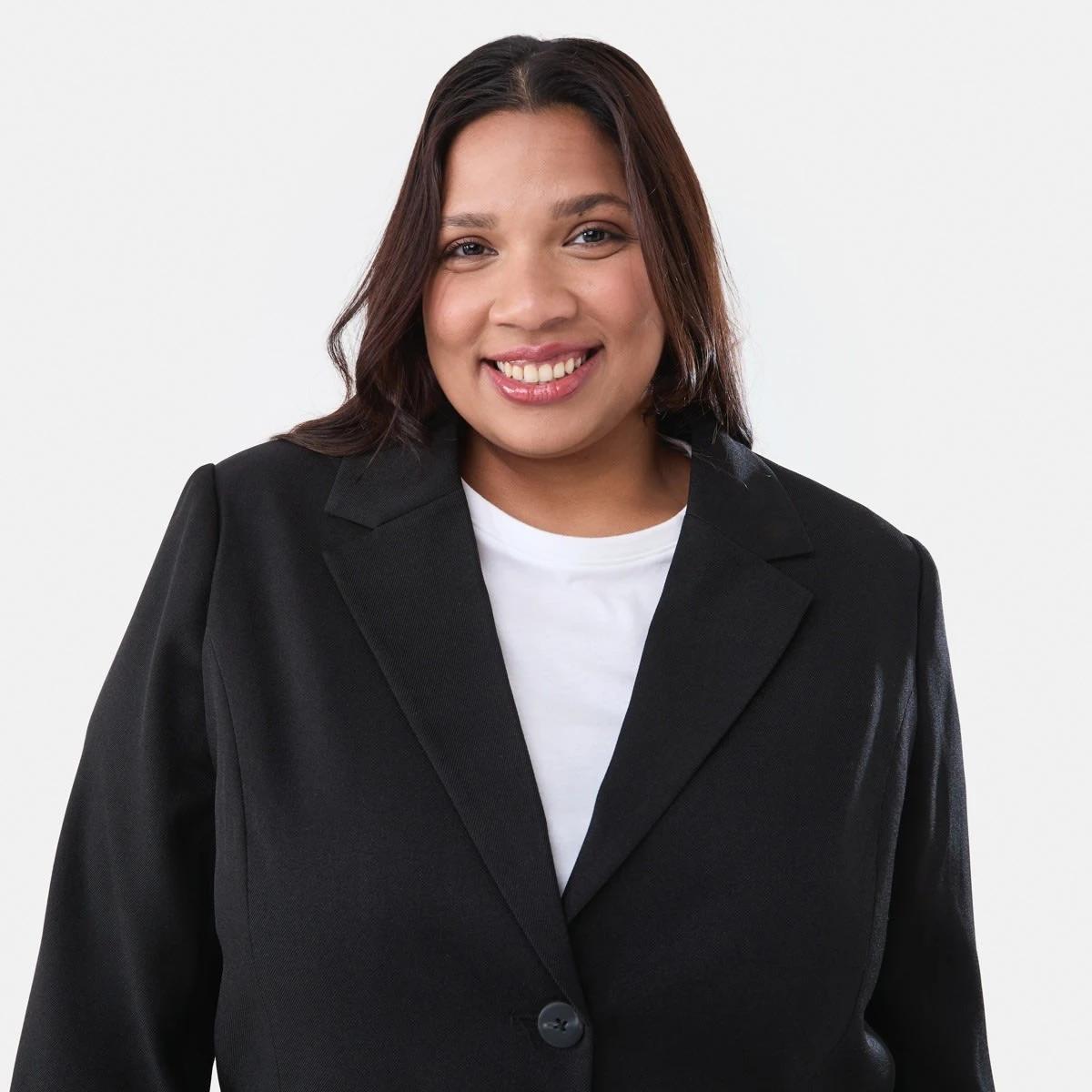 5 Curve Cuff Split Blazer BLACK, 5 of 6