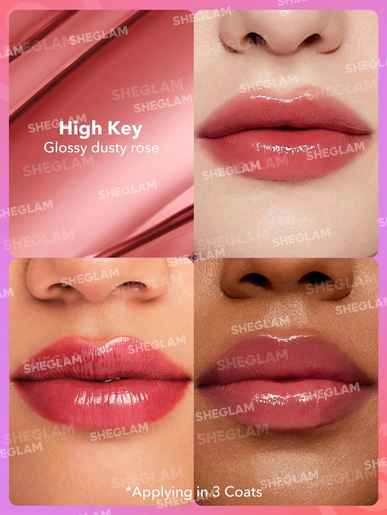 2 SHEGLAM Mirror Kiss High-Shine Lipstick - High Key, 2 of 7