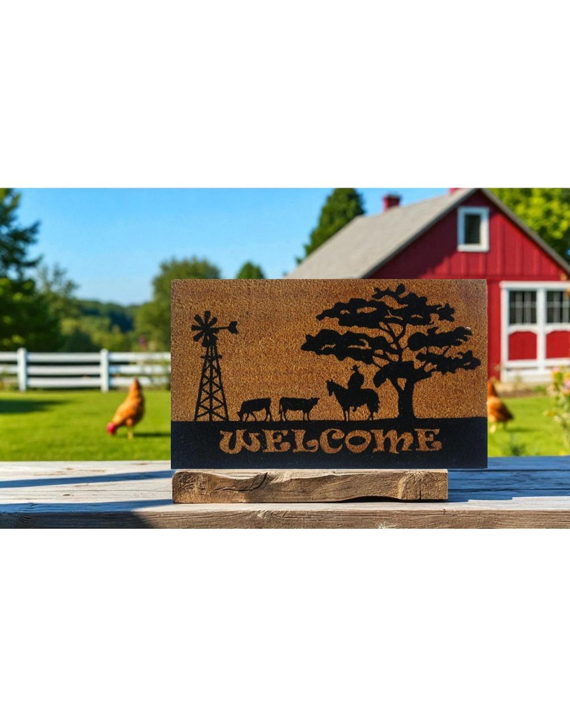 4 Solemate PVC Welcome Country 45x75cm Outdoor Doormat PVC Backed Coconut Coir - Natural, 4 of 5
