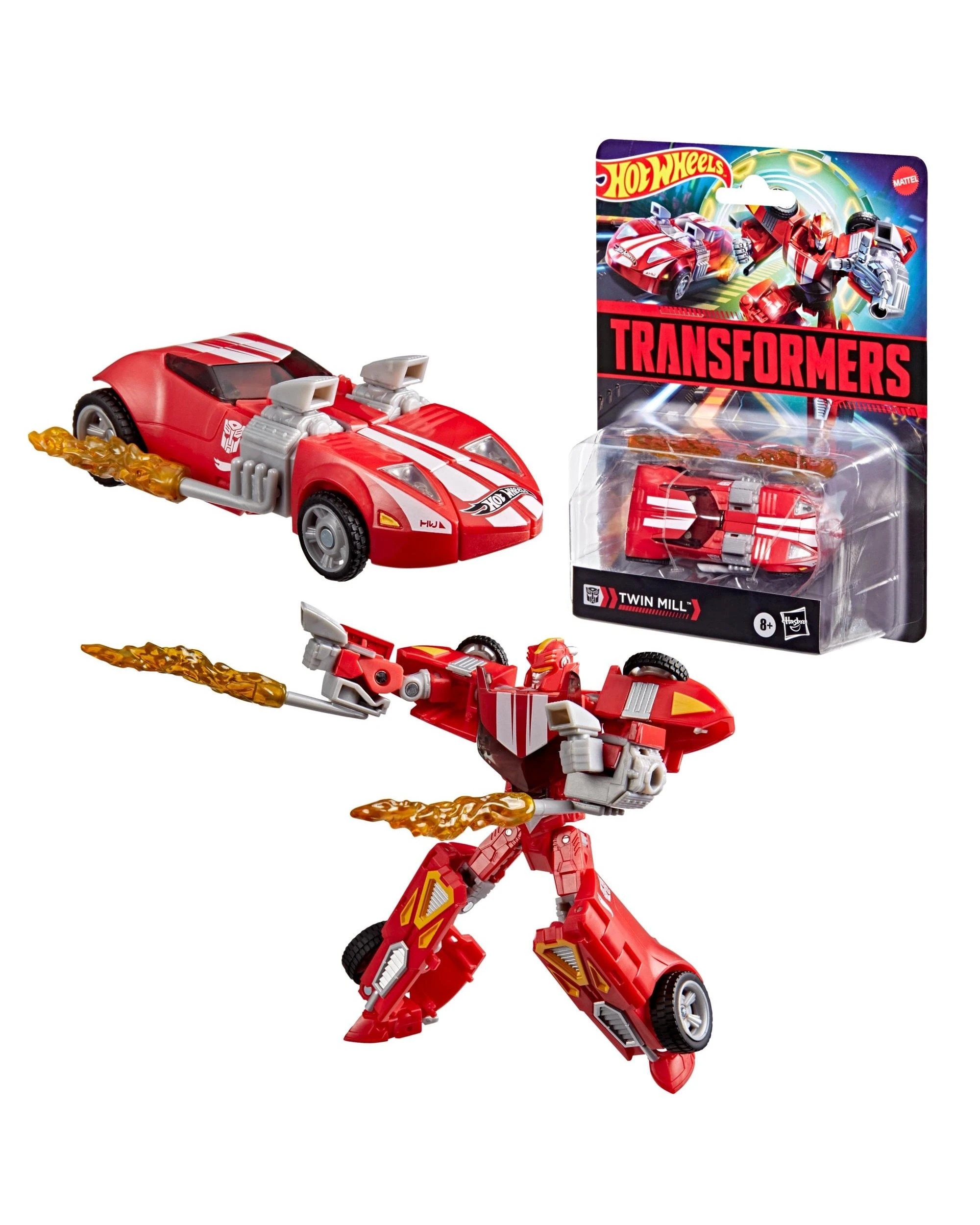 1 Transformers Collaborative Hot Wheels x Transformers Twin Mill Action Figure - Red, 1 of 9
