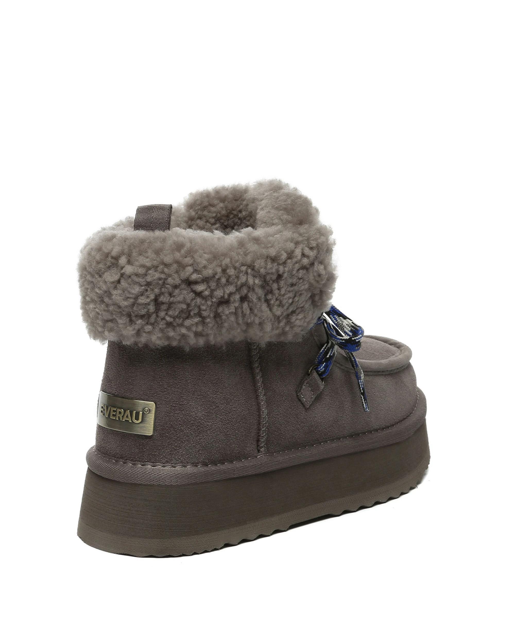 3 Everau Womens Honour Platform Boots WARM GREY, 3 of 5