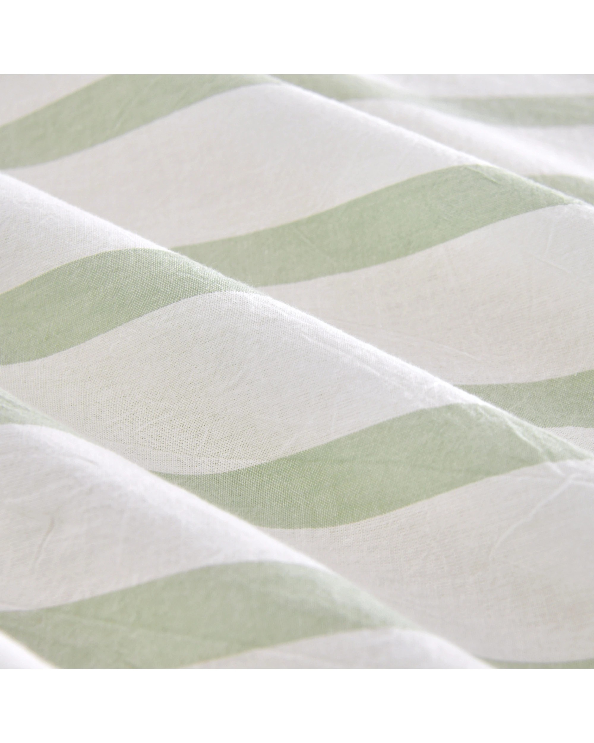 3 Dreamaker Bask Yarn Dyed Washed Cotton Striped Quilt Cover Set - Queen Bed - Sage, 3 of 7