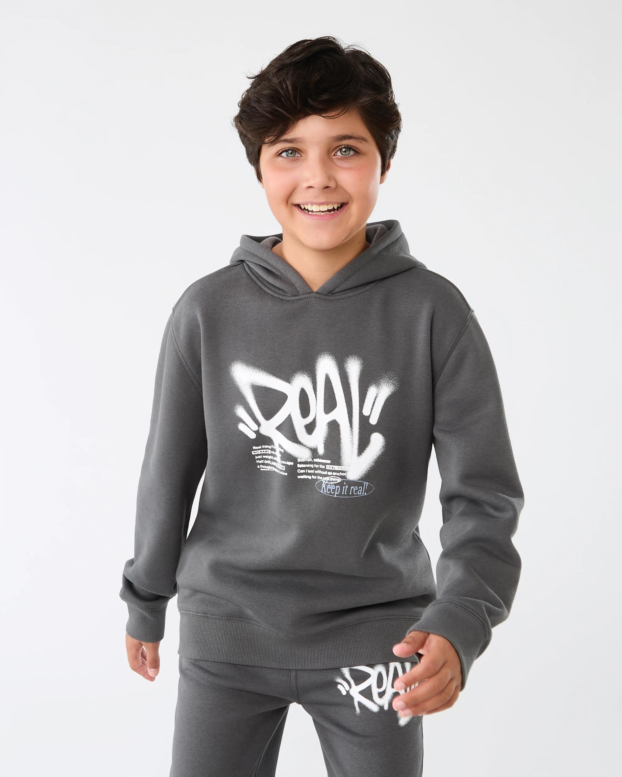 3 Print Hoodie Gry Slogan, 3 of 7