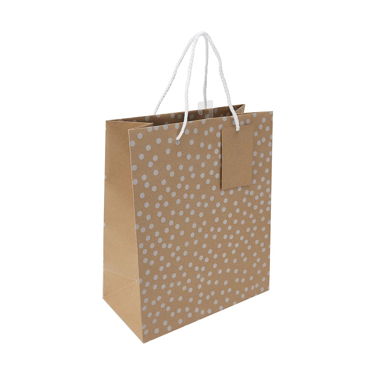 6 Kraft White Dot Gift Bag - Large, 6 of 8