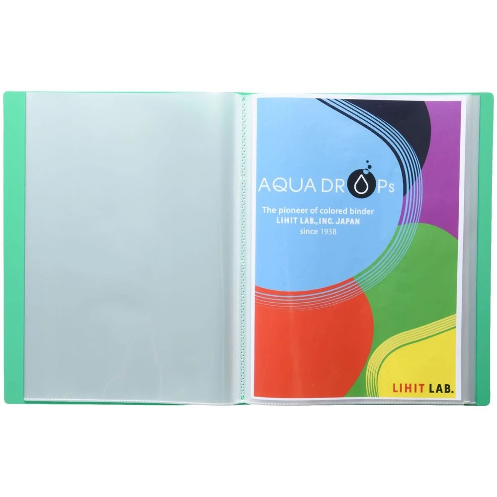 4 Aqua Drops Display Book Fixed 40 Pockets Vivid Green, 4 of 4