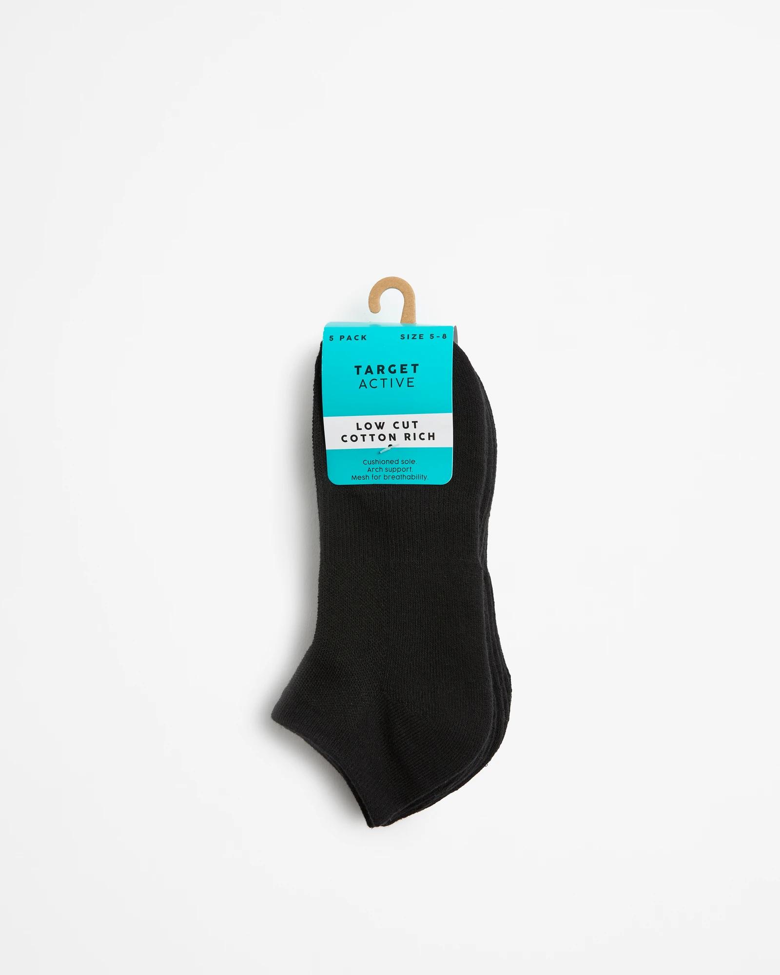 3 Target Active 5 Pack Low Cut Sports Socks BLACK, 3 of 3