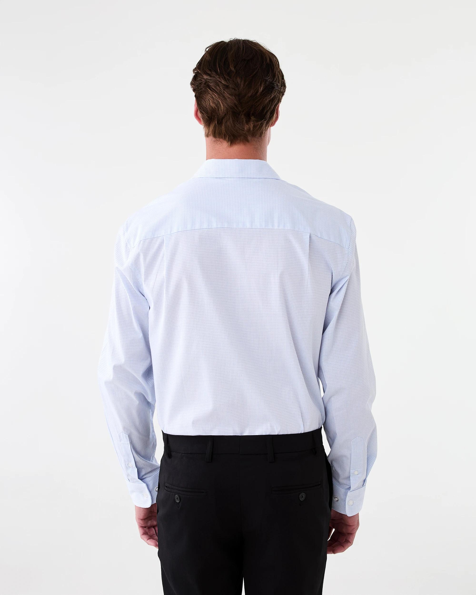 3 Workwear Long Sleeve Business Shirt Wht Check, 3 of 7