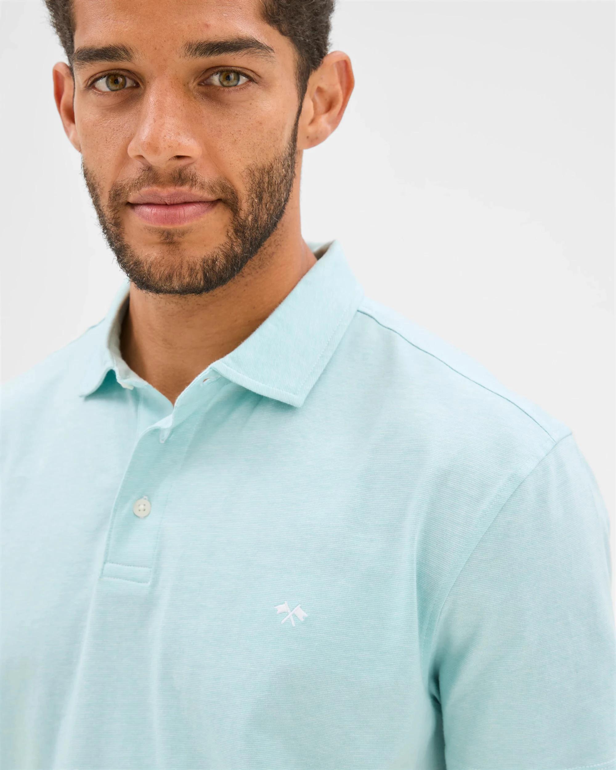 5 Target Australian Cotton Jersey Micro Stripe Polo Top AQUA, 5 of 6