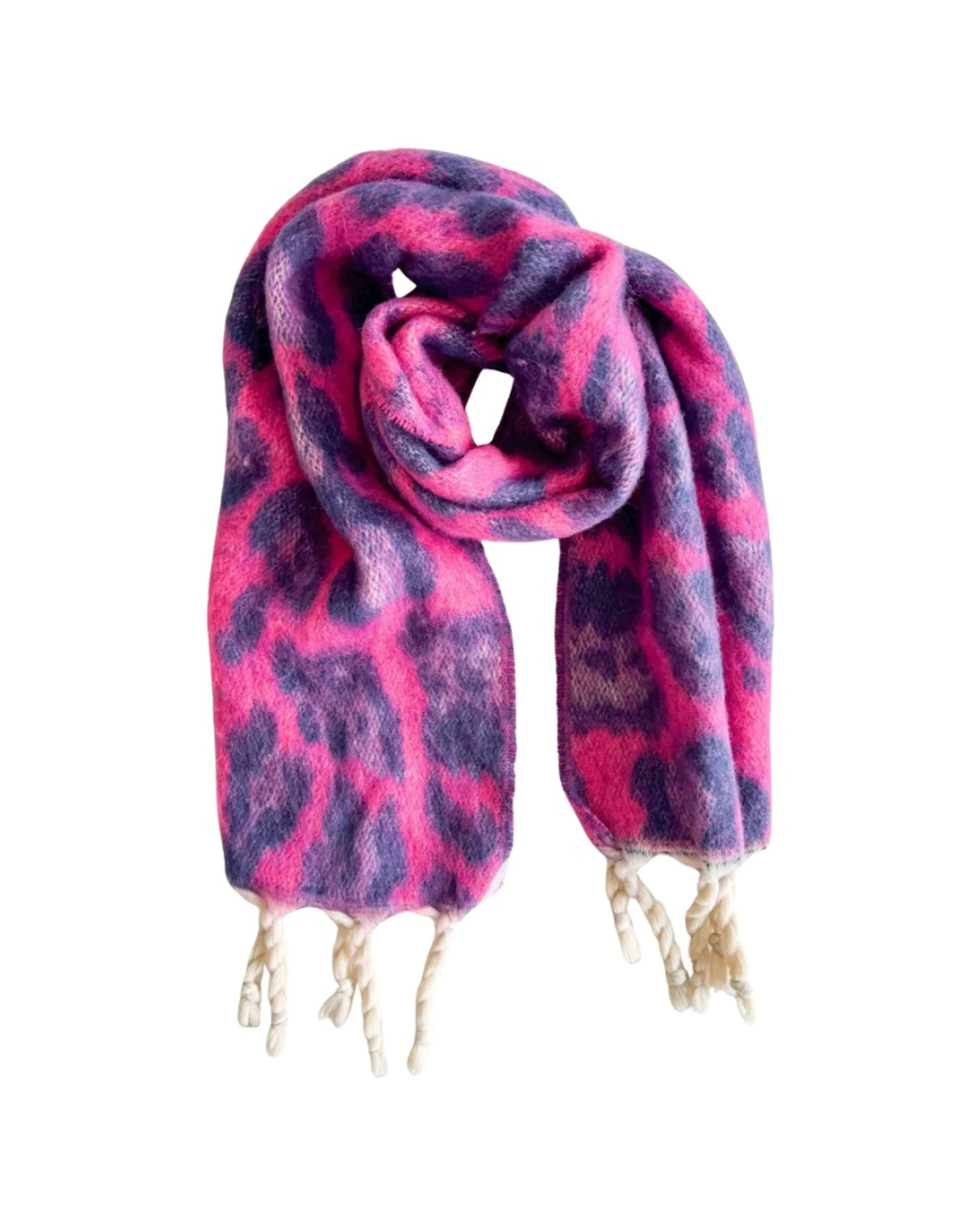 1 Urban Products Jungle Boogy Scarf Women's Accessory Soft Felt-Like Fabric 180cm Fuscia - Multi, 1 of 1