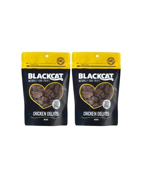 Blackcat Chicken Delites Cat Treats 2 Pack Soft Chewy High Protein - Brown