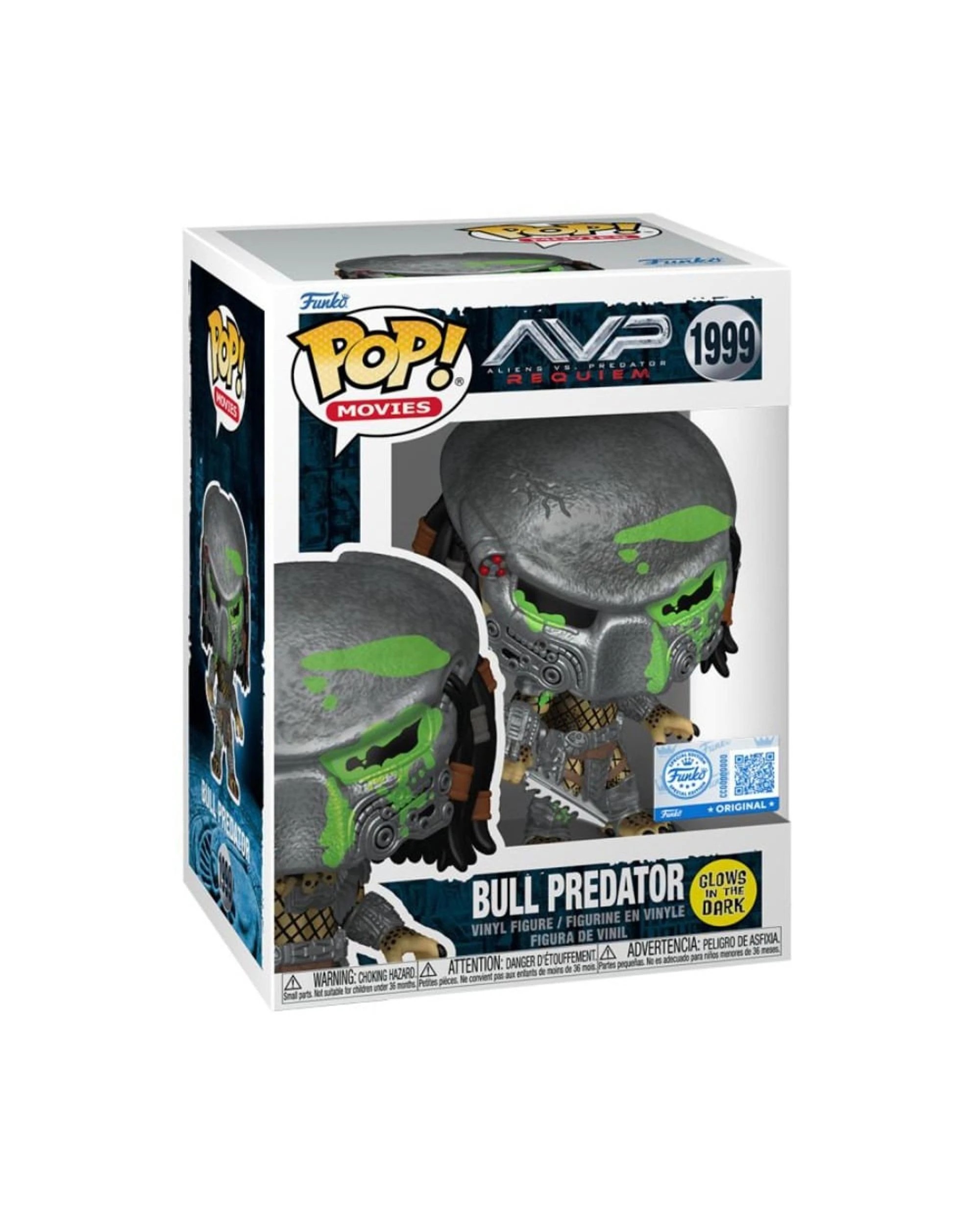 3 Alien Vs Predator Requiem Bull Predator Battle Damaged Funko Glow POP! Vinyl, 3 of 4