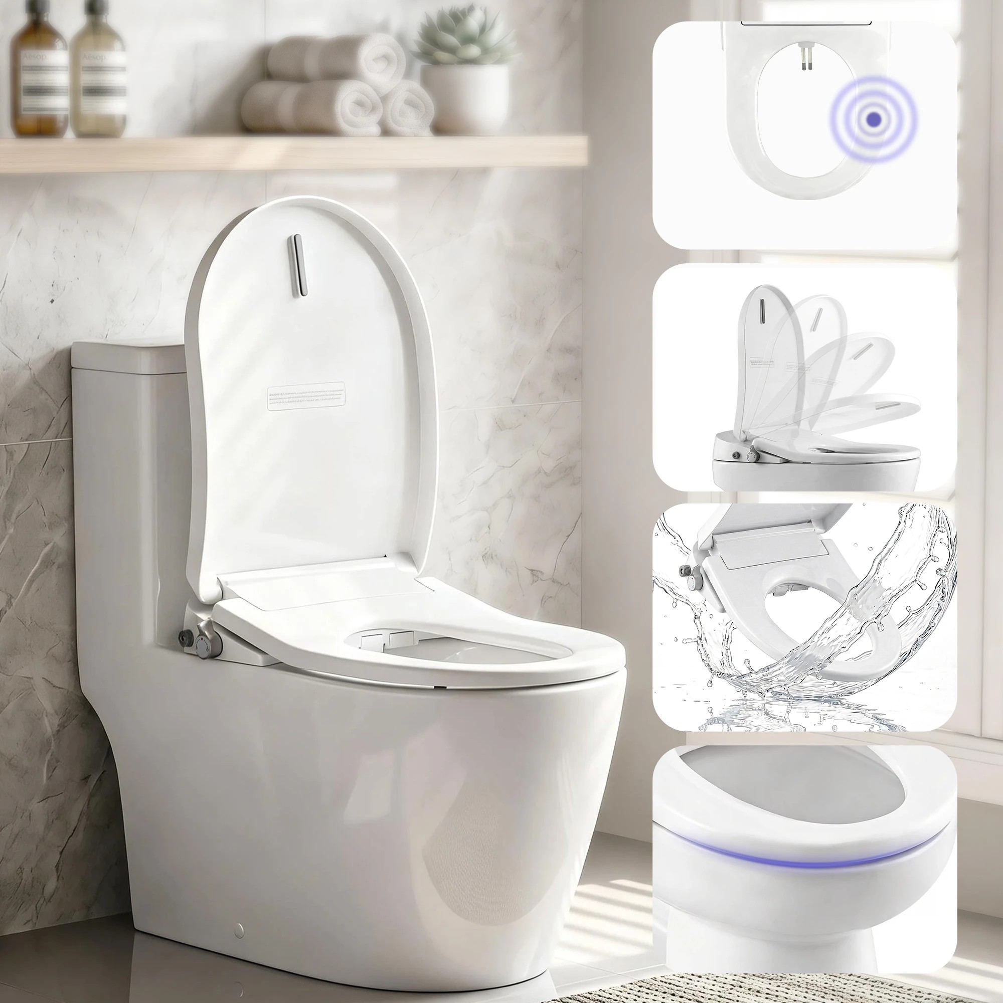 8 Cefito Electric Bidet Toilet Seat Washing Without Power - White, 8 of 9