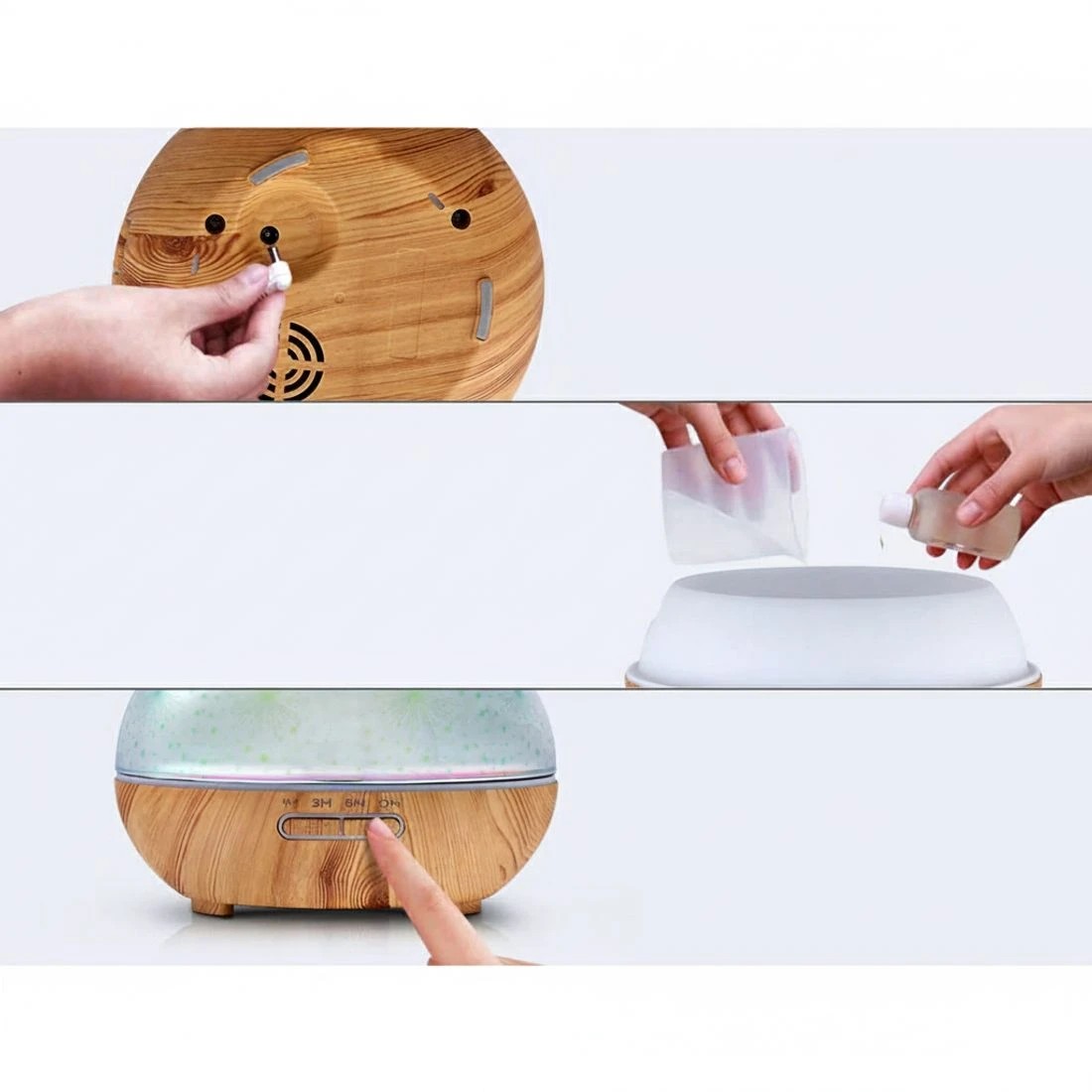 7 Devanti Aroma Diffuser Aromatherapy 3D Glass 400ml - Multi, 7 of 7