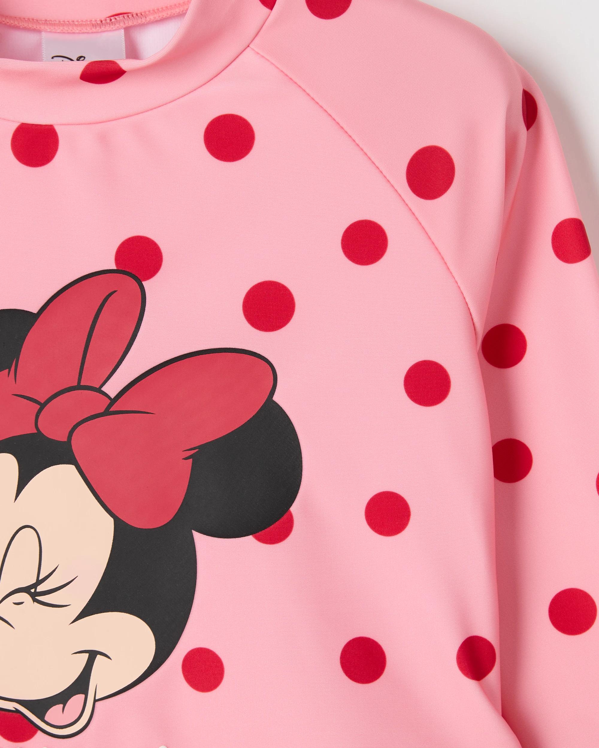 2 Disney Minnie Mouse Swim Rash Vest 2 Piece Set PINK/RED POLKA DOT, 2 of 2