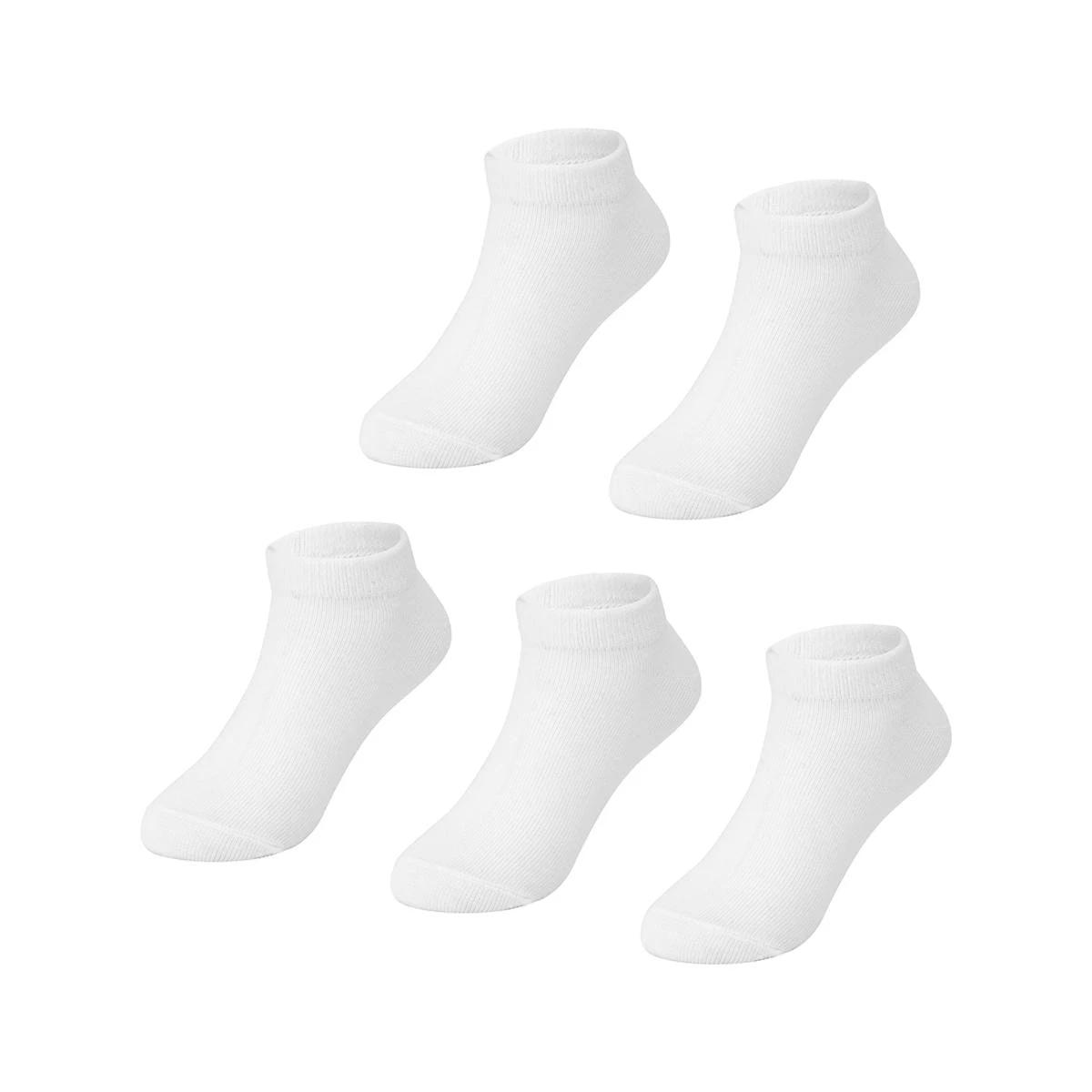 1 5 Pack School Low Cut Socks WHITE, 1 of 3